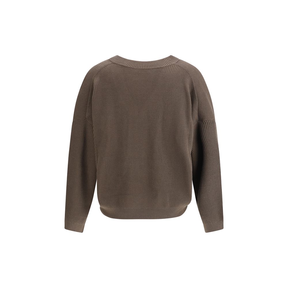 Pull Brunello Cucinelli V-neck blanc
