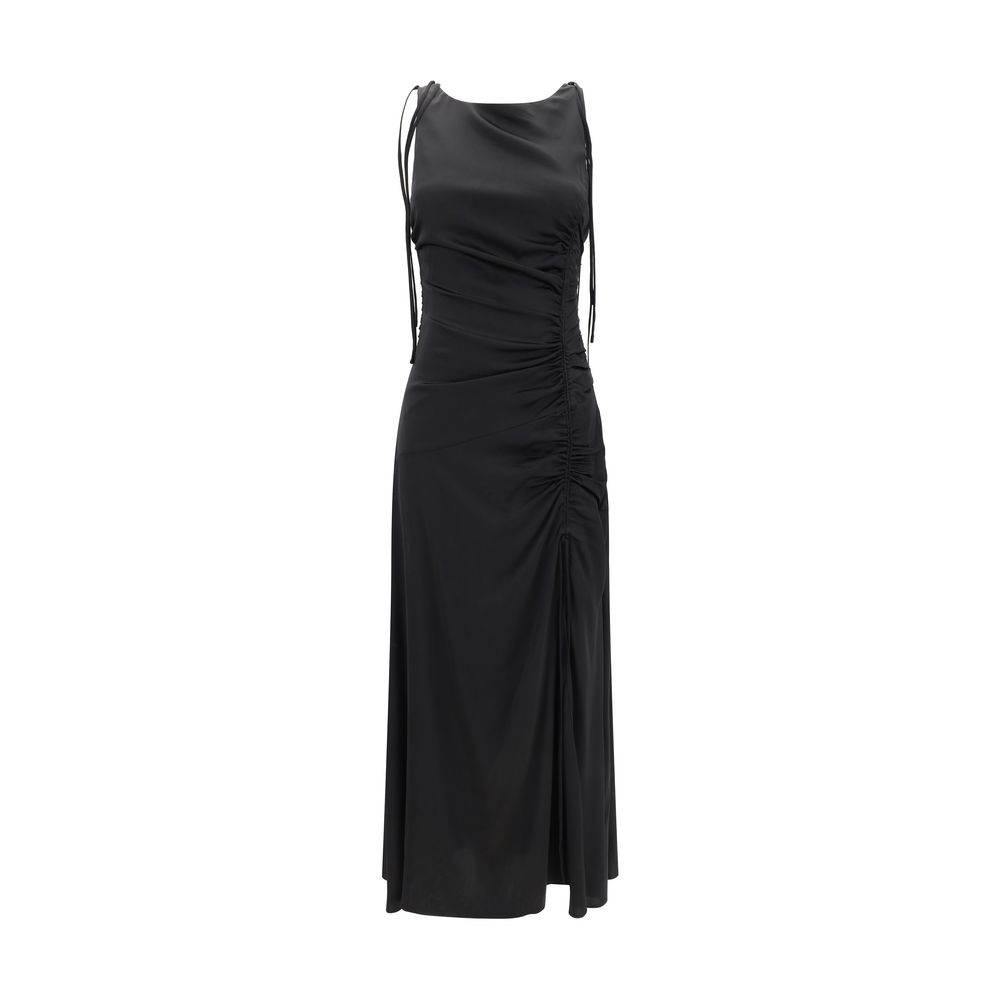Robe longue Ganni satin noire