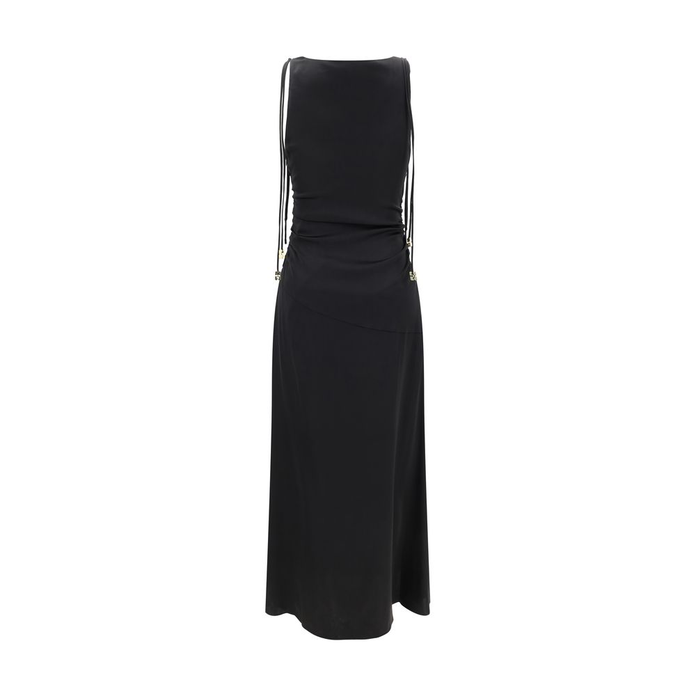 Robe longue Ganni satin noire