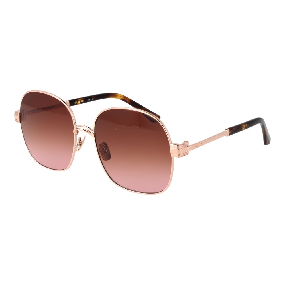 Lunettes de soleil or rose rondes roses