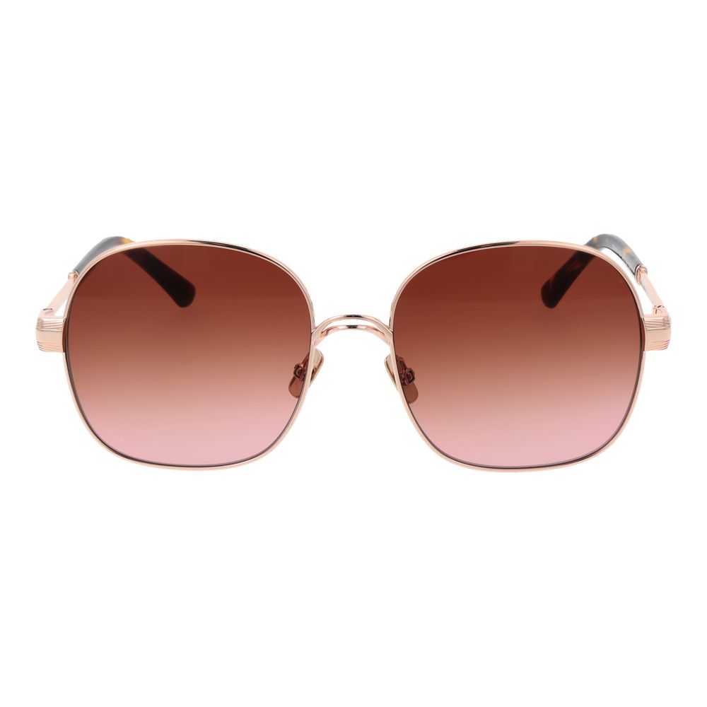Lunettes de soleil or rose rondes roses