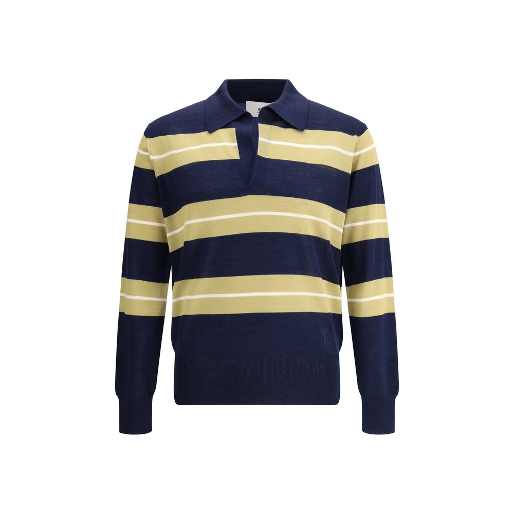 Polo Ami Paris rayé bleu
