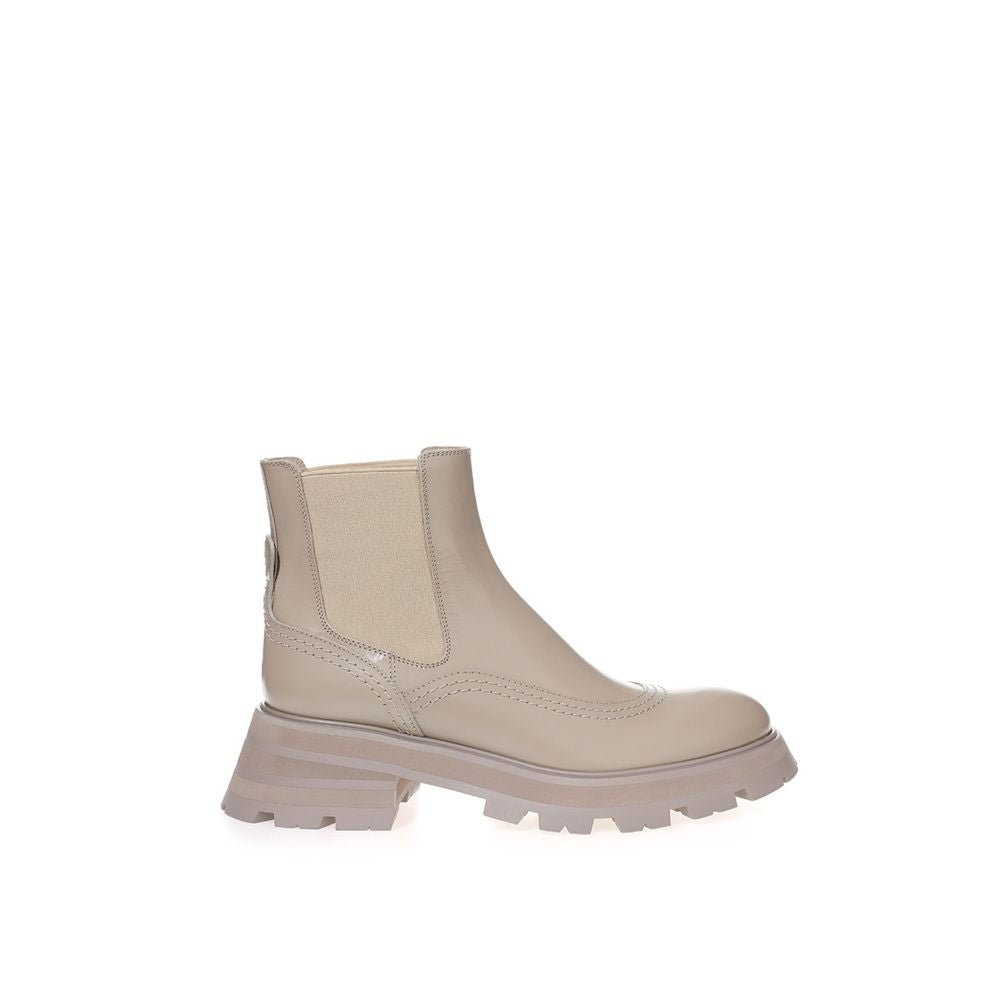 Bottines Alexander McQueen en cuir gris