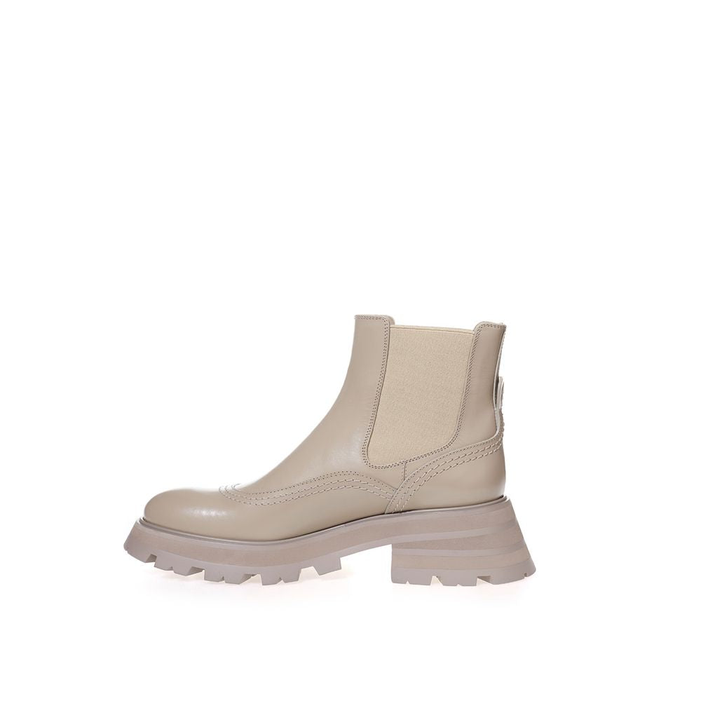 Bottines Alexander McQueen en cuir gris