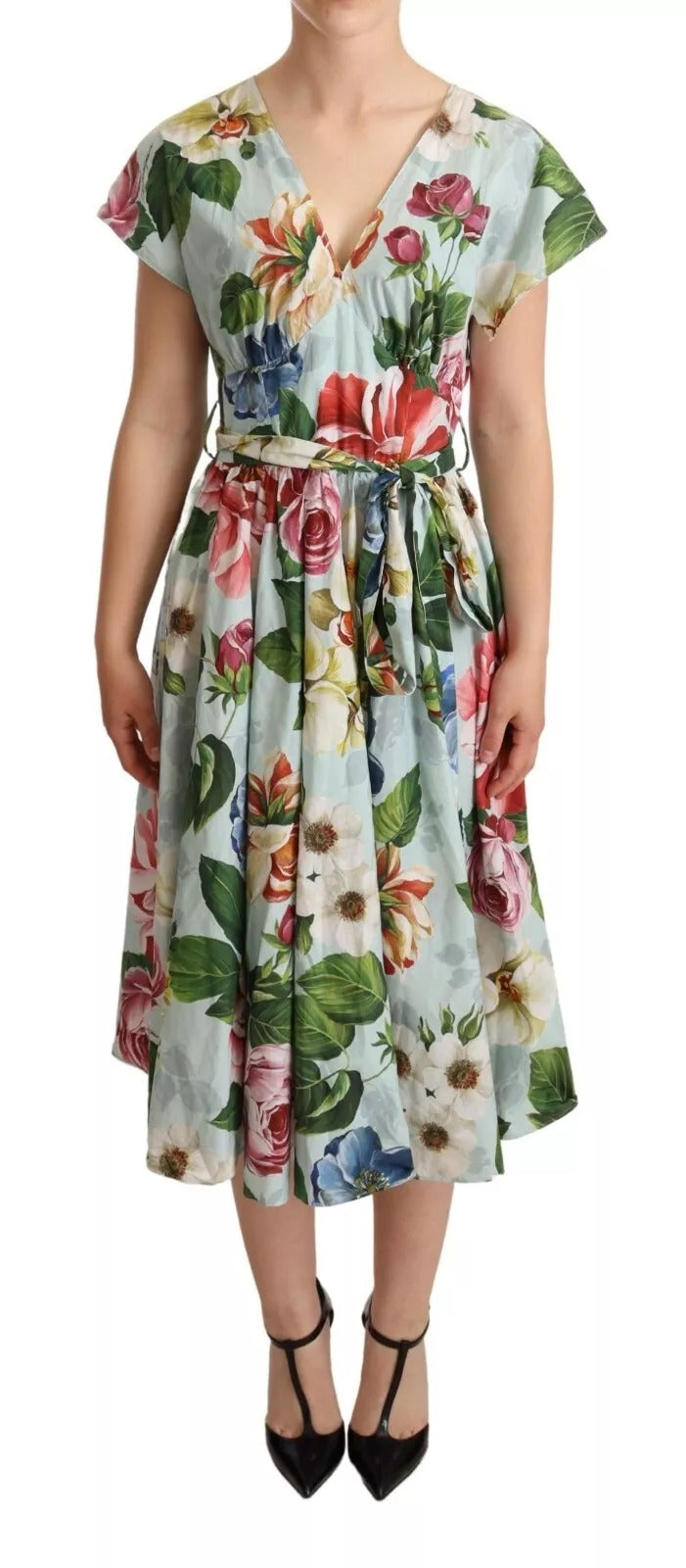 Robe Dolce & Gabbana verte à fleurs