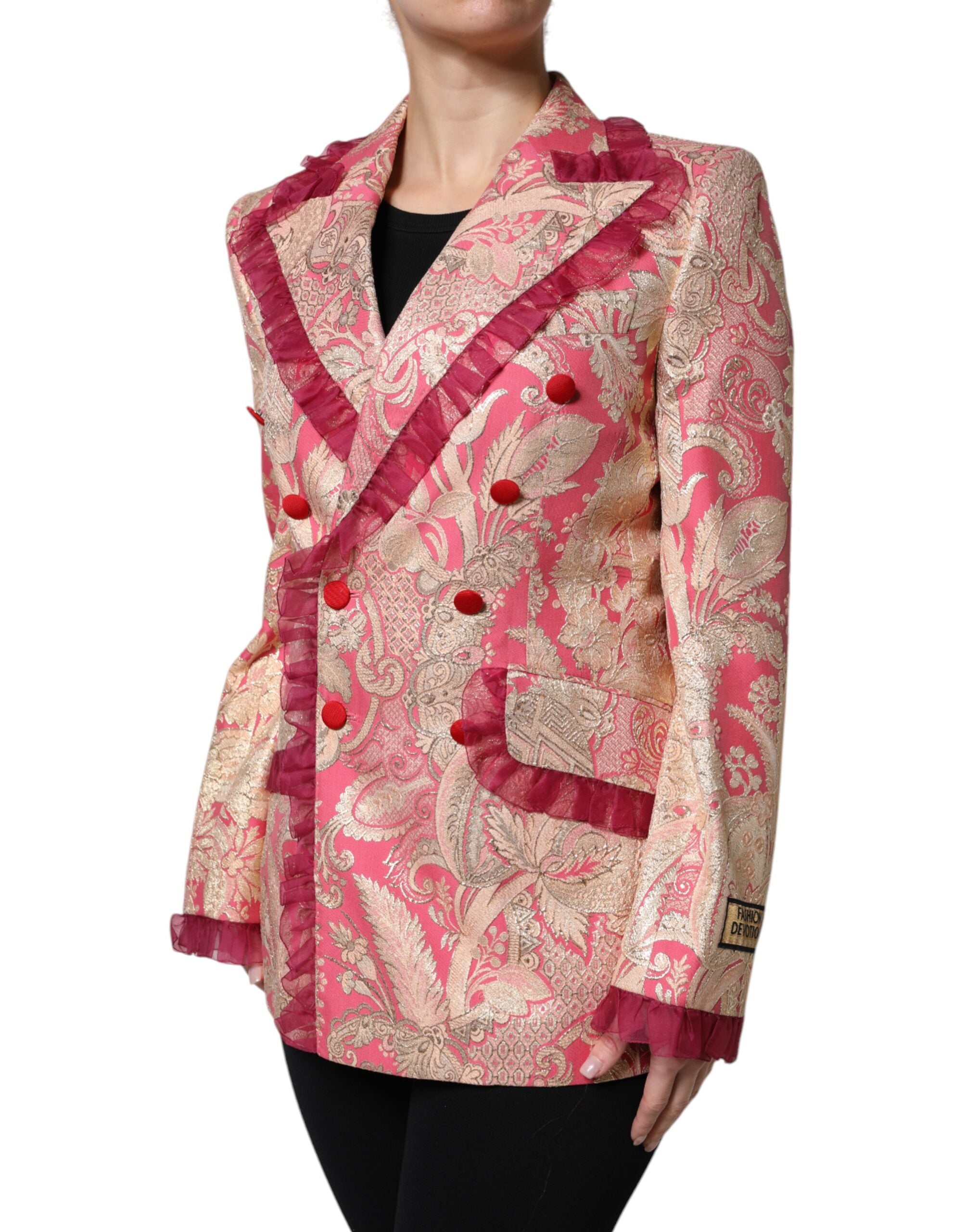 Veste Dolce & Gabbana jacquard rose doré