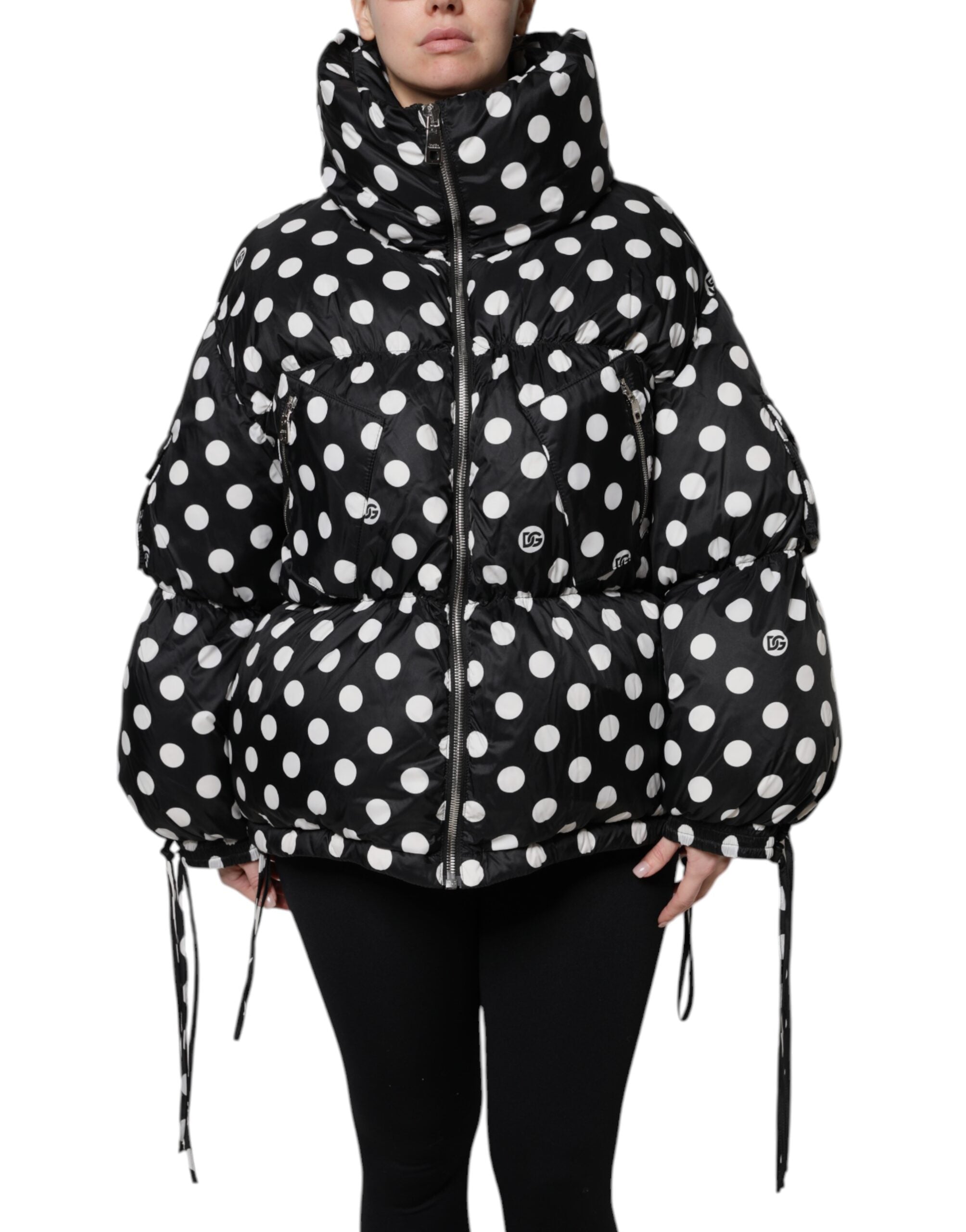 Doudoune Dolce & Gabbana noire à pois blancs