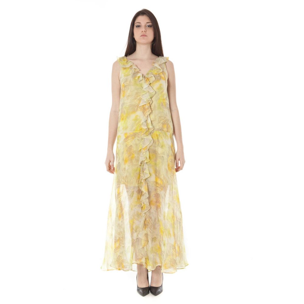 Robe Jaune à Encolure en V