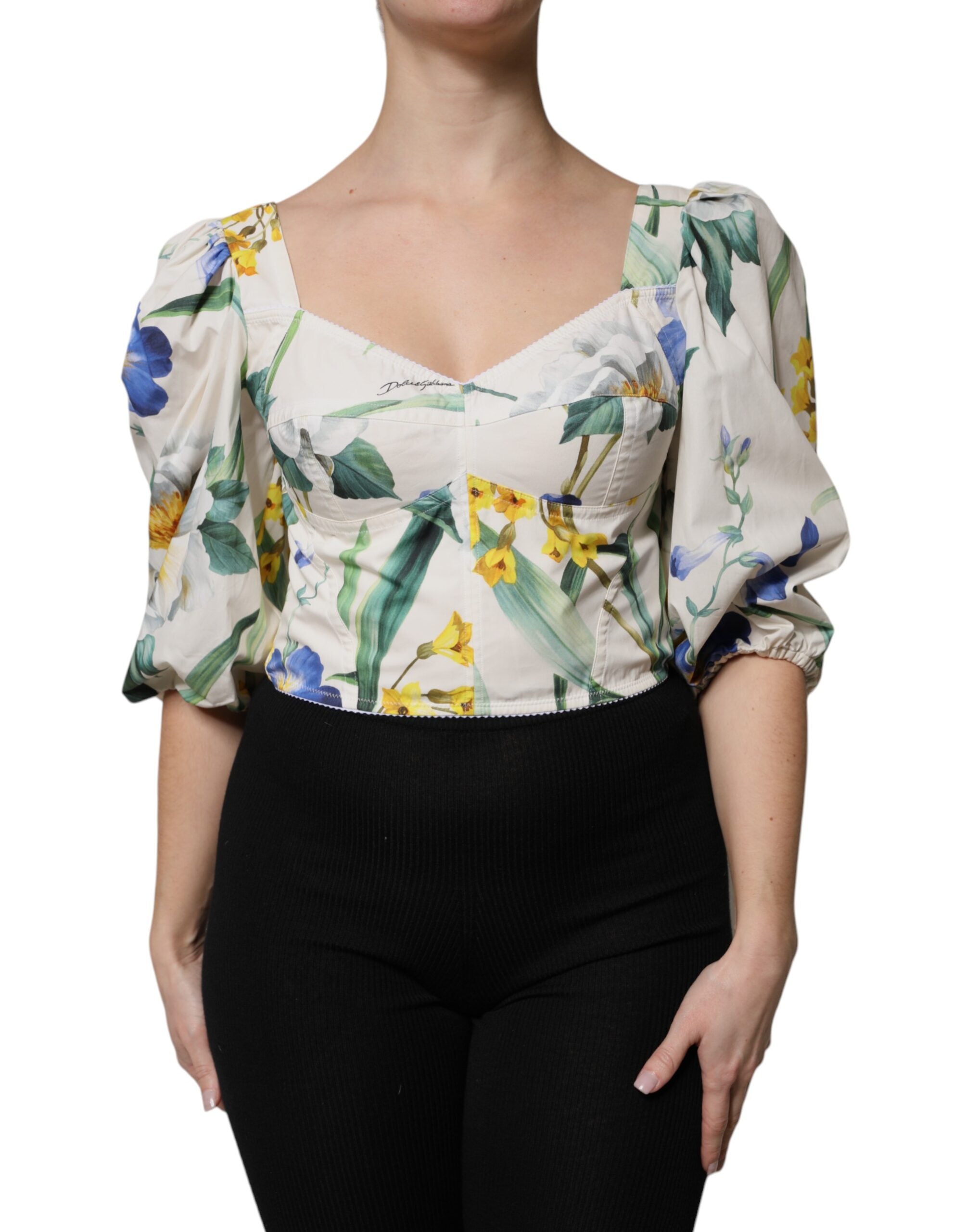 Blouse Dolce & Gabbana florale blanche