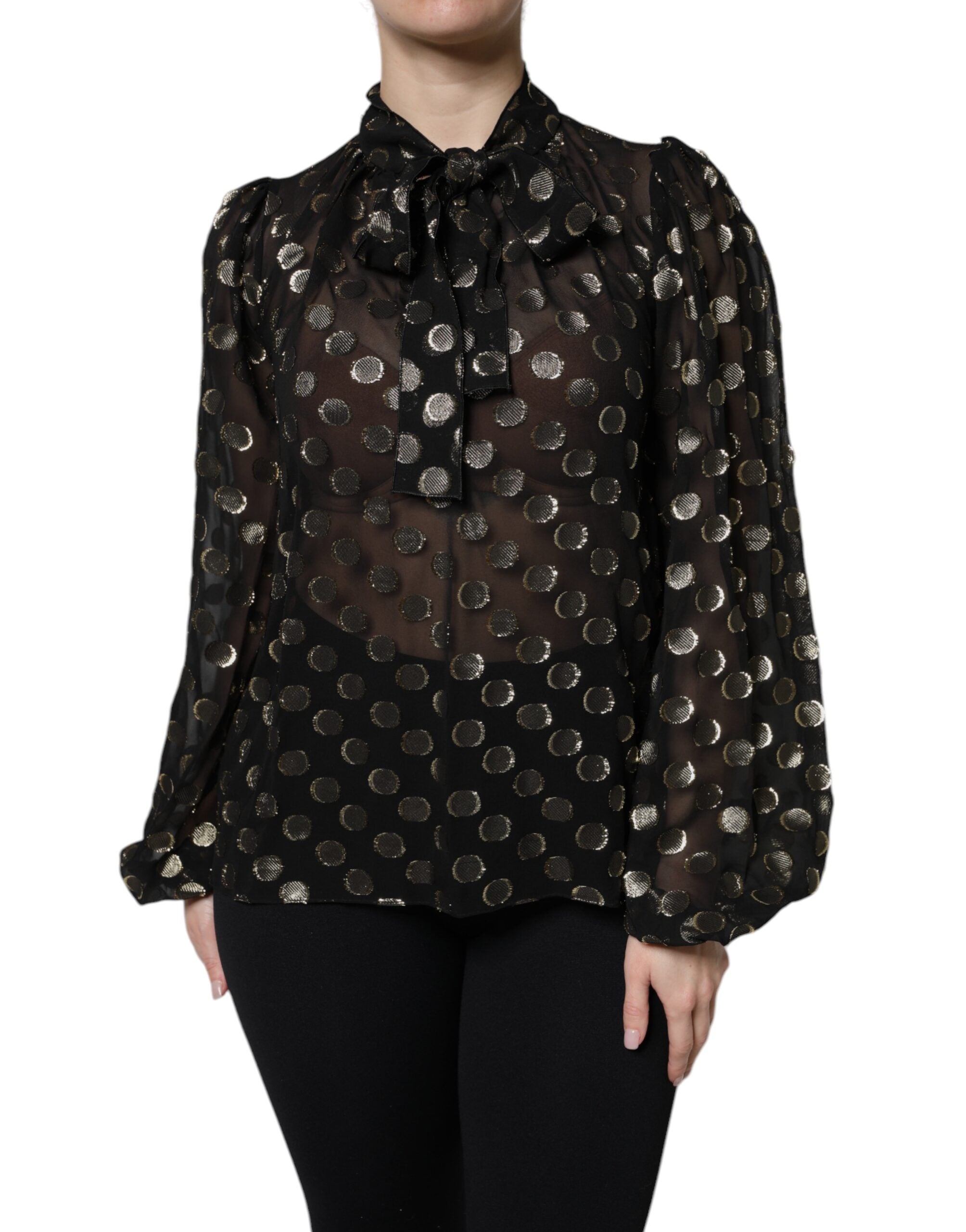 Blouse Dolce & Gabbana noire à pois