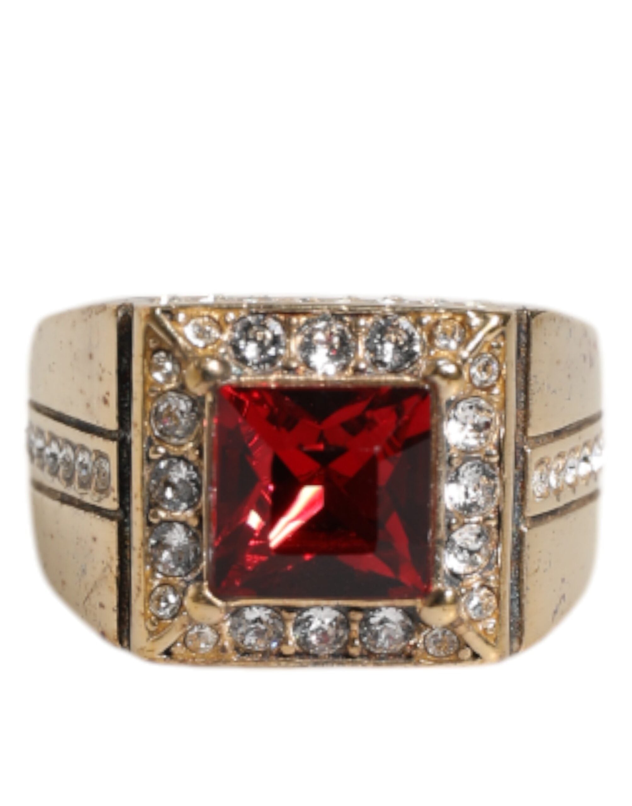 Bague Dolce & Gabbana dorée rouges
