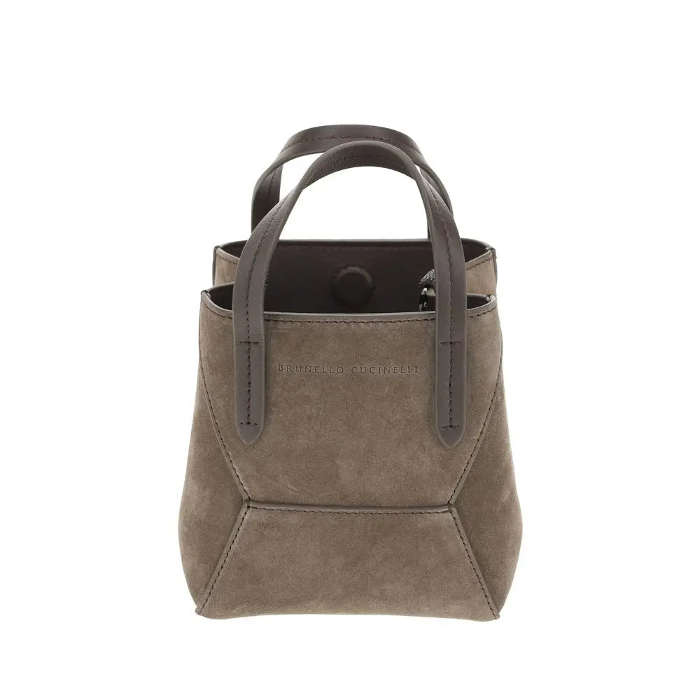 Sac à épaule Brunello Cucinelli en daim Brunello Cucinelli