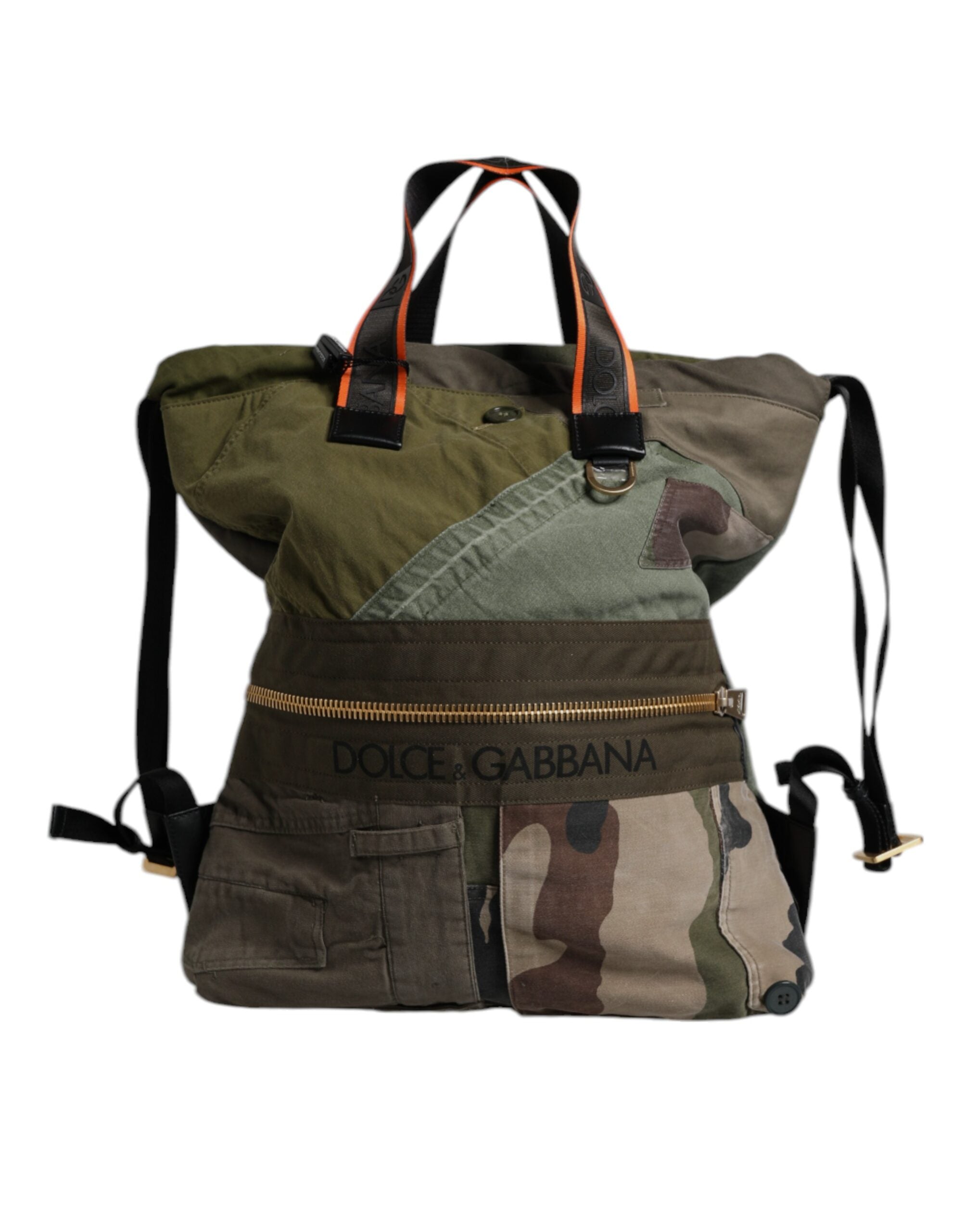 Rucksack Dolce & Gabbana camouflage vert militarisé