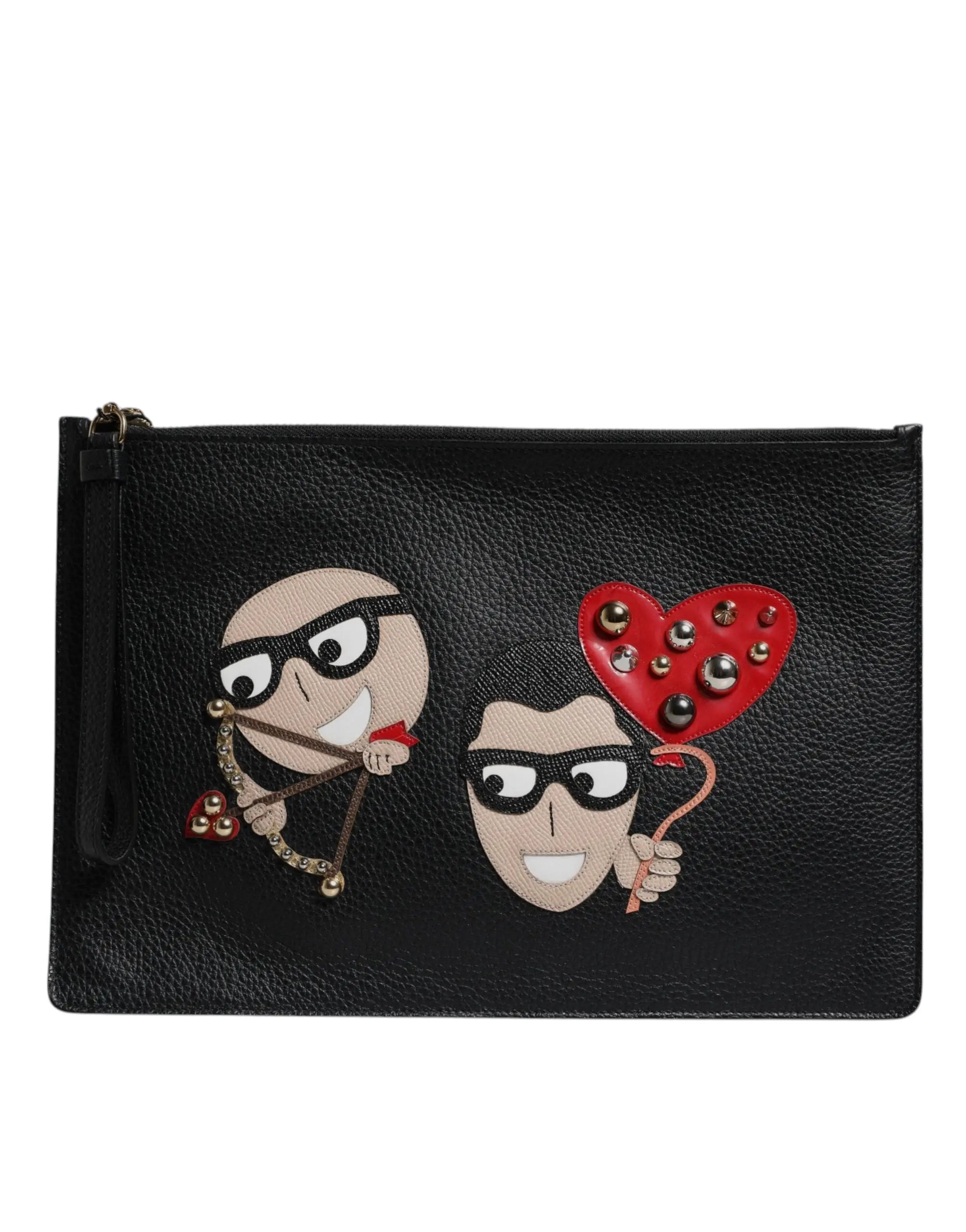 Clutch DOLCE & GABBANA #DGFamily noire Dolce & Gabbana