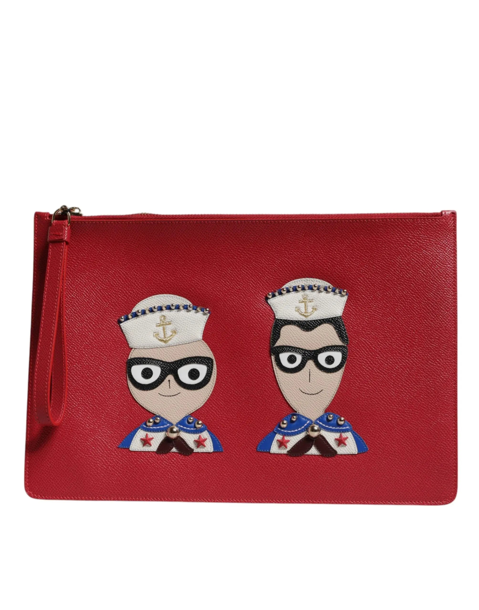 Clutch Dolce & Gabbana #DGFamily rouge Dolce & Gabbana
