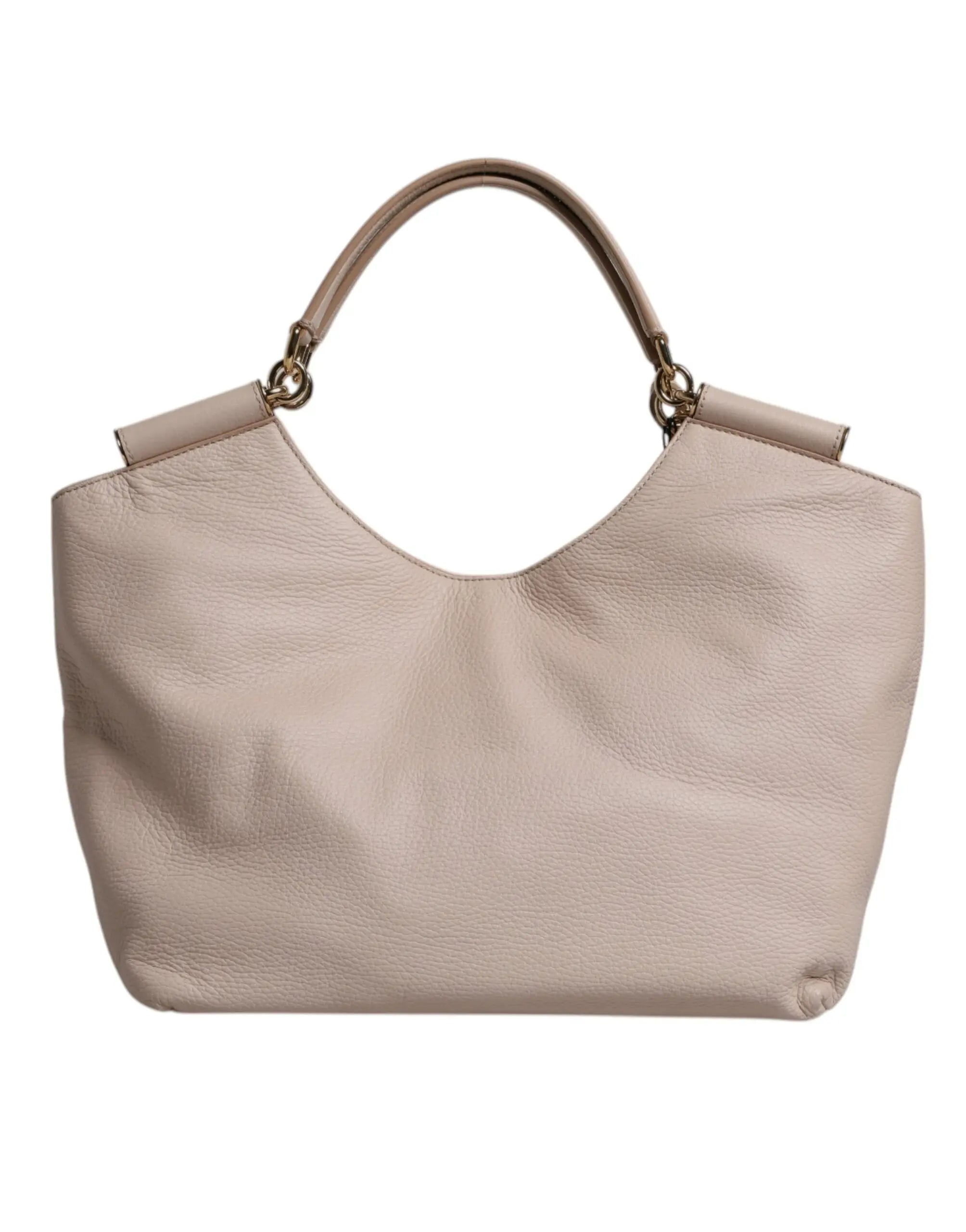 Light Pink Deer Leather Logo Plaque Tote Top Handle Bag Dolce & Gabbana