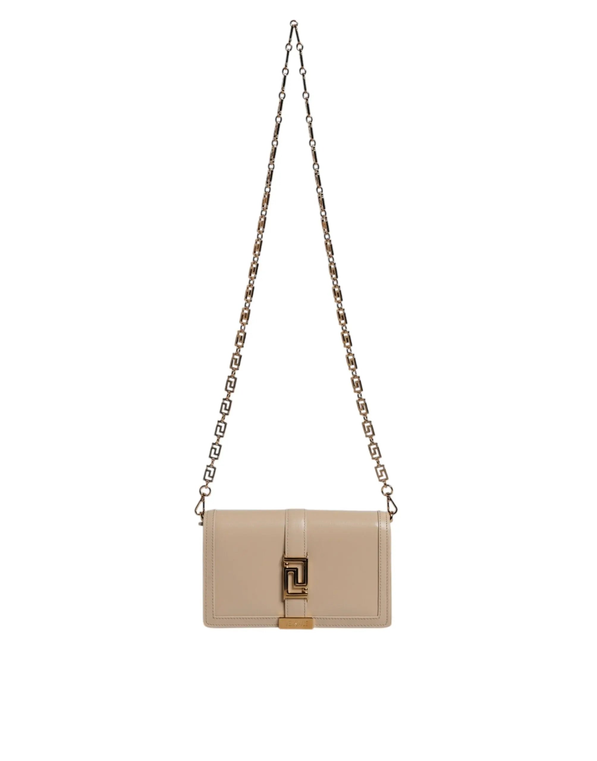 Sac crossbody Versace en cuir beige Versace