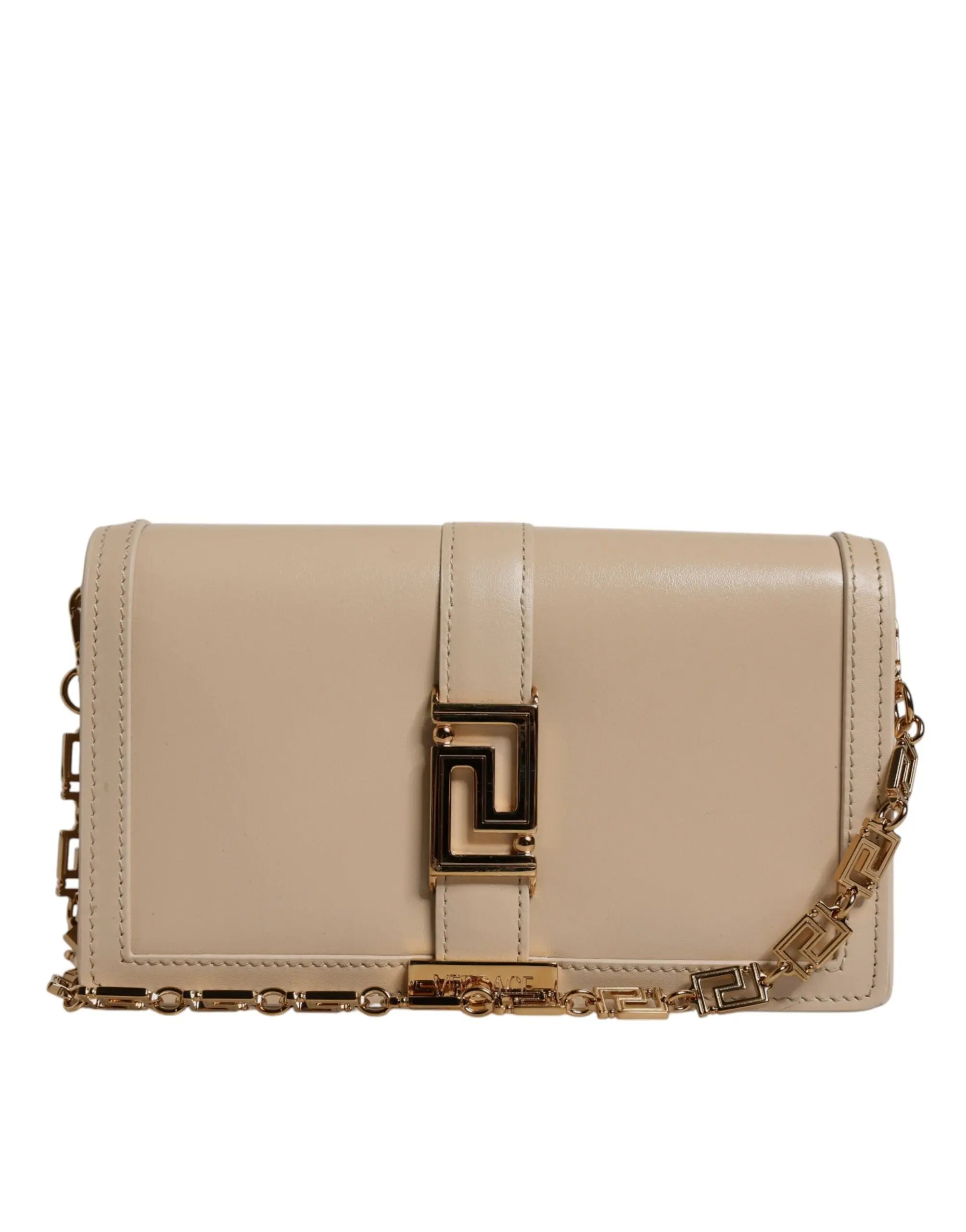 Sac crossbody Versace en cuir beige Versace