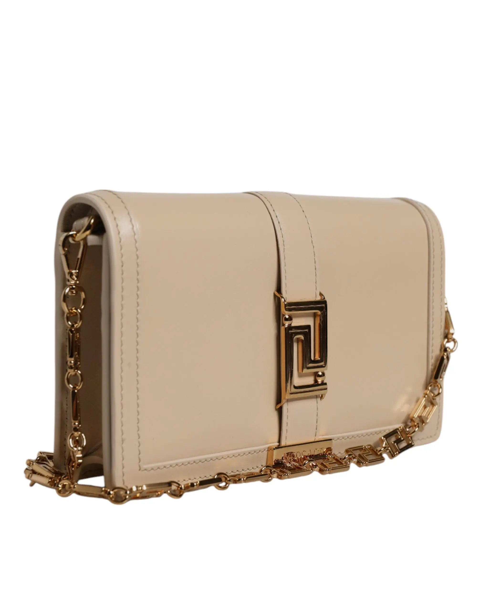 Sac crossbody Versace en cuir beige Versace