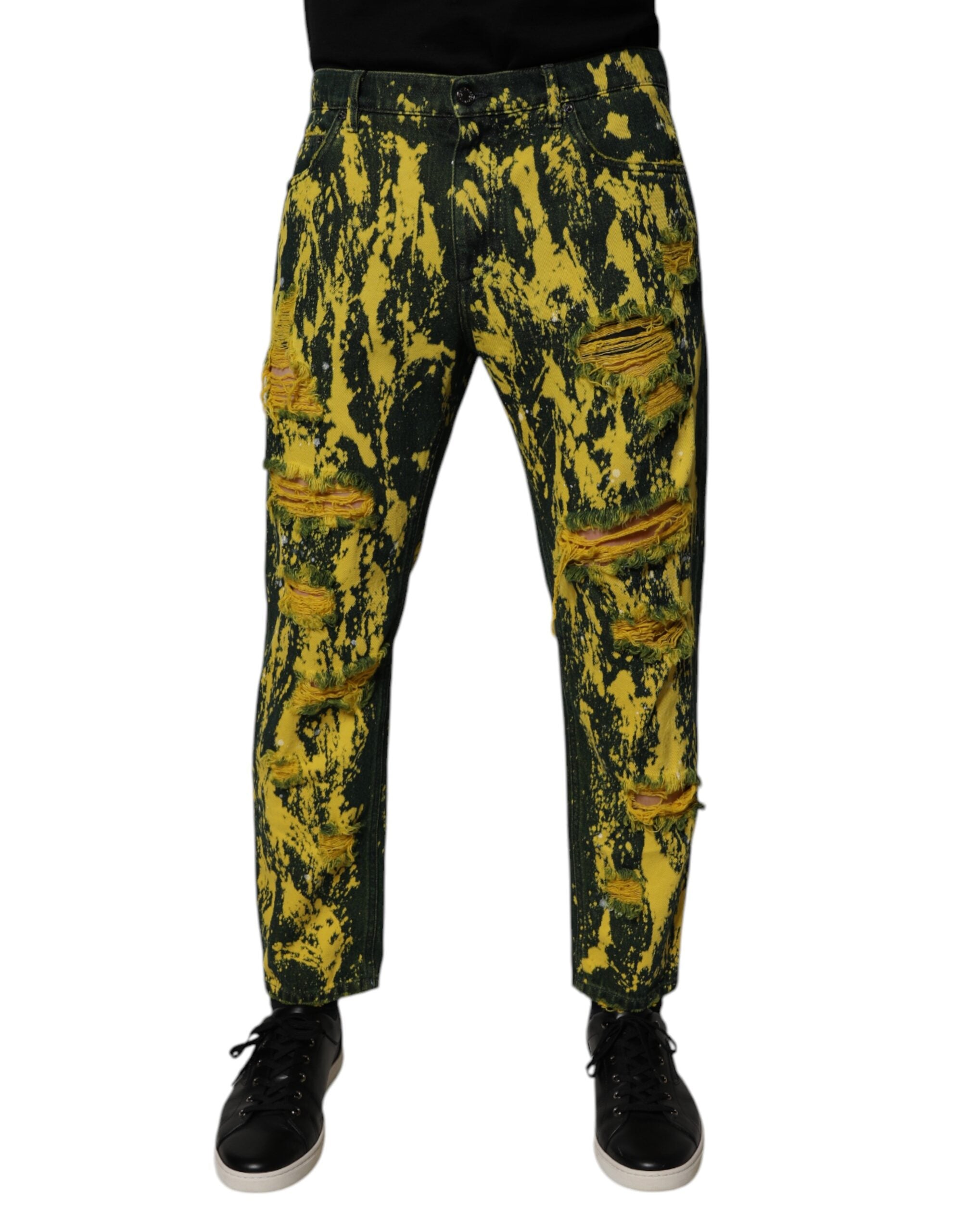 Jeans Dolce & Gabbana tissés noir jaune