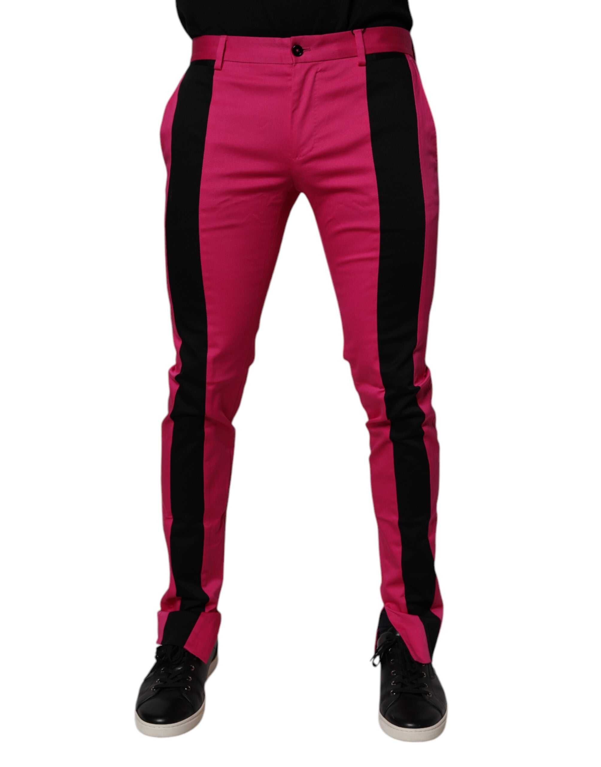 Pantalons Dolce & Gabbana rayés rose noir