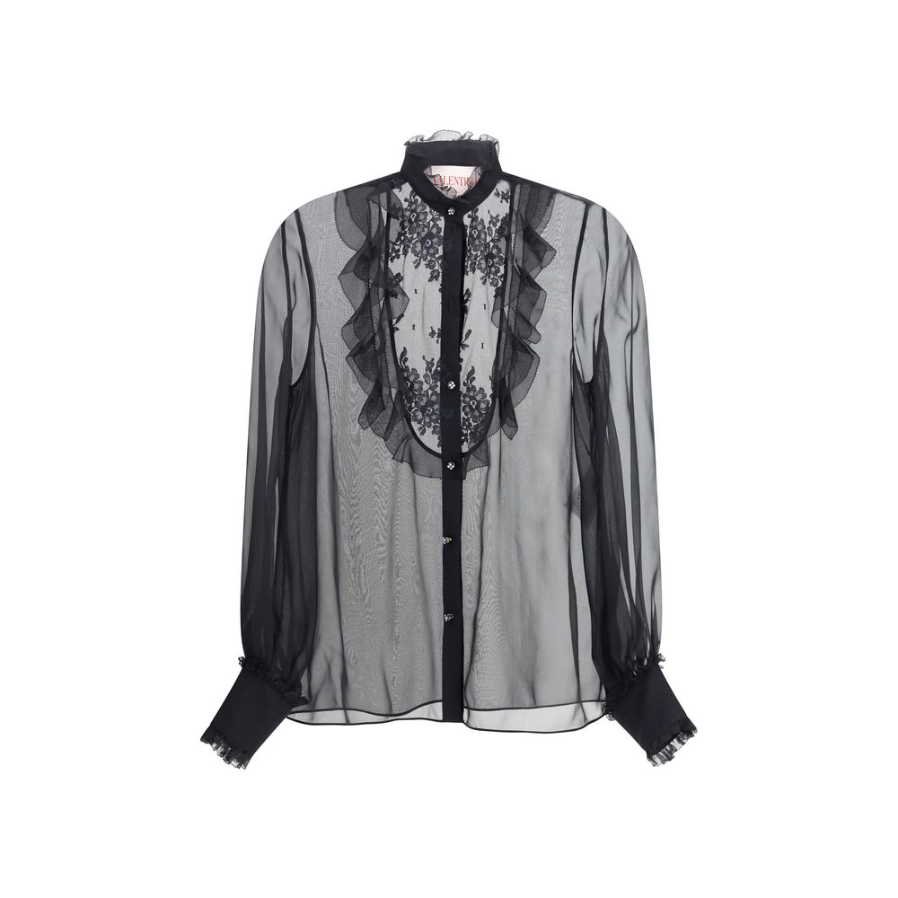 Chemise Valentino en chiffon bleue