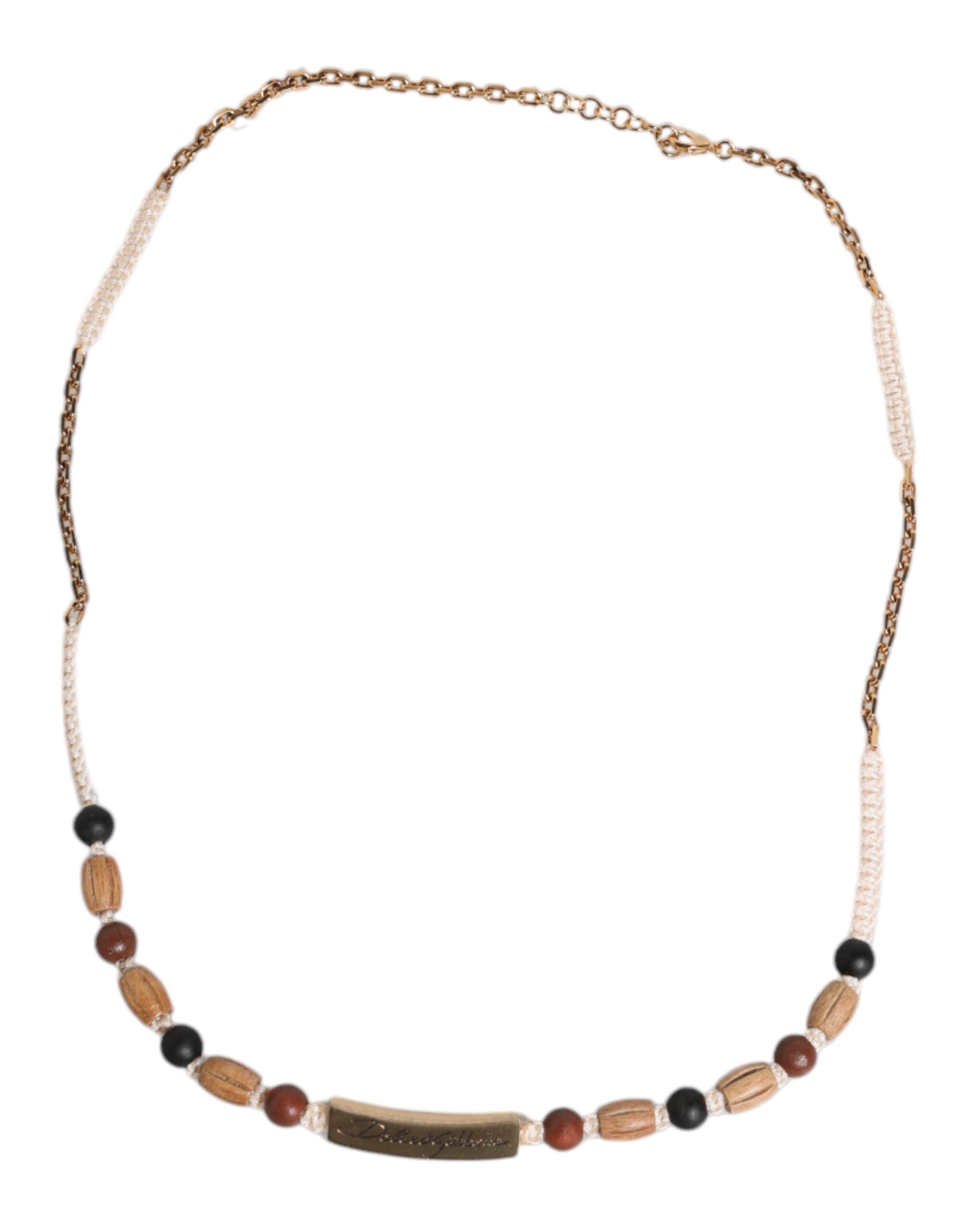 Collier Dolce & Gabbana en perles noir et or