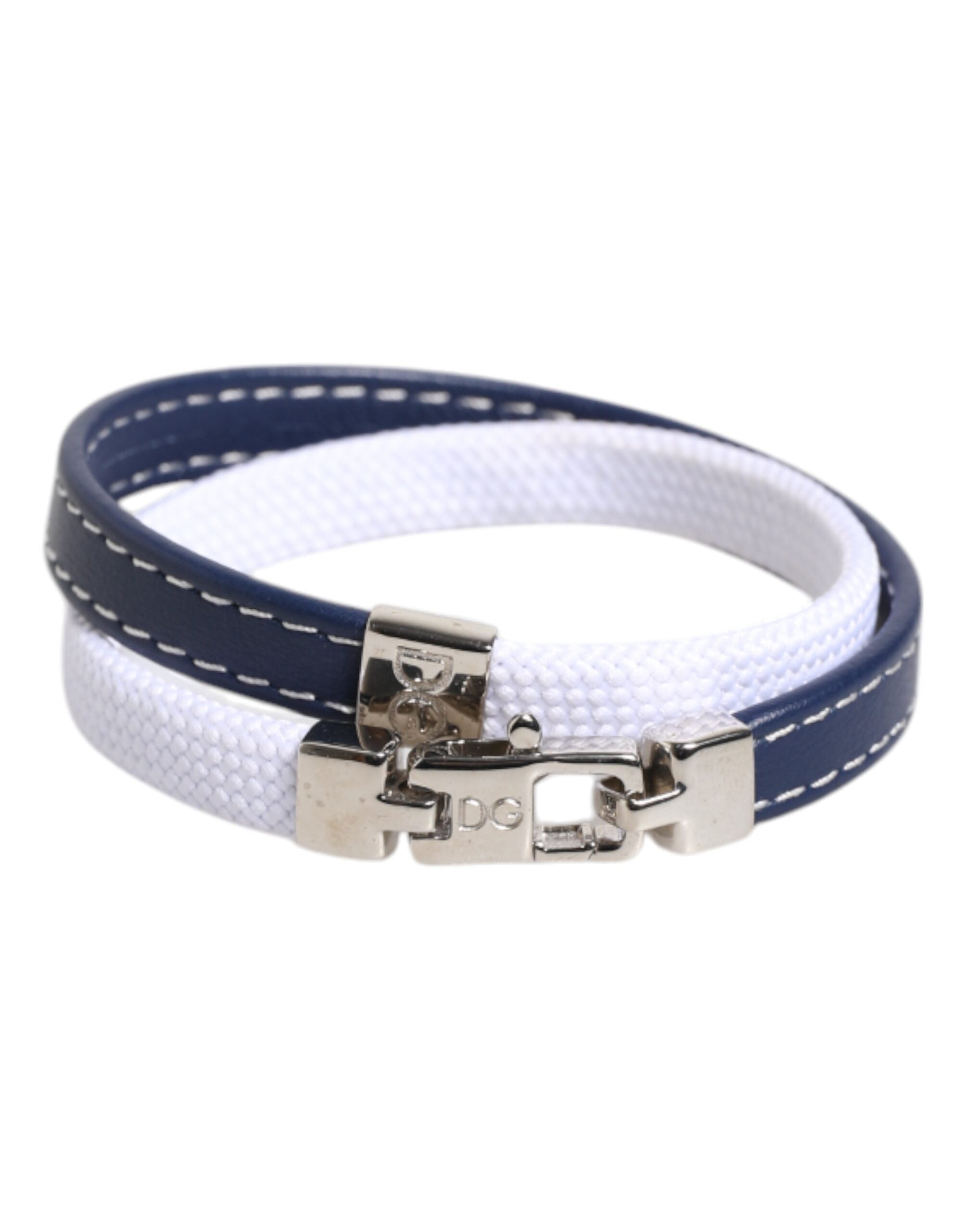 Bracelet Dolce & Gabbana en cuir bleu et blanc