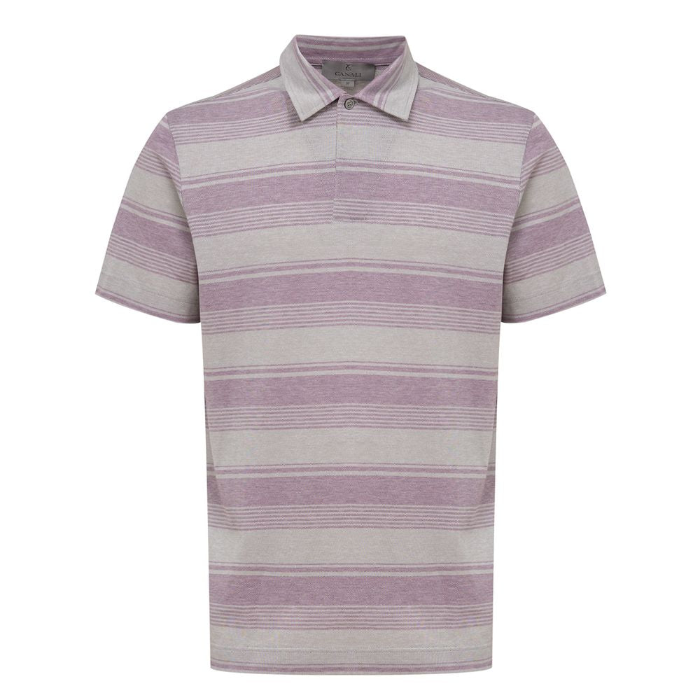 Polo Canali rayé gris et violet