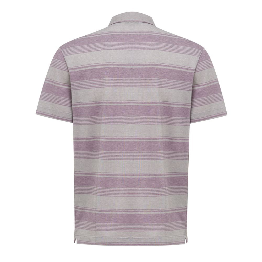 Polo Canali rayé gris et violet