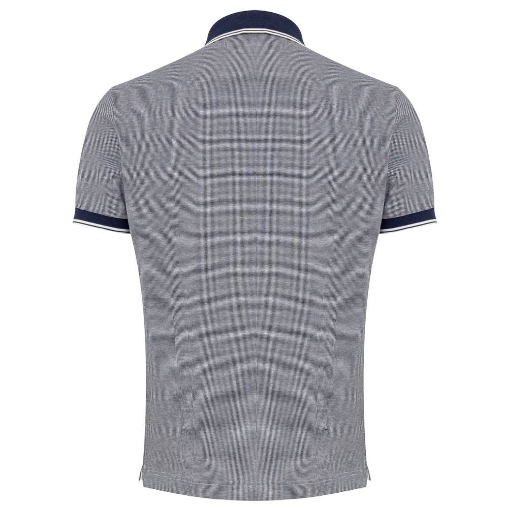 Polo Canali bleu col contrastant navy