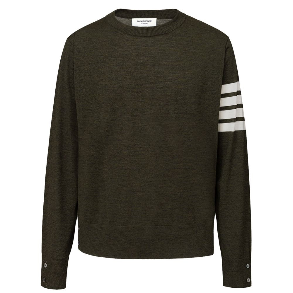 Pull Thom Browne maglione girocollo vert foncé