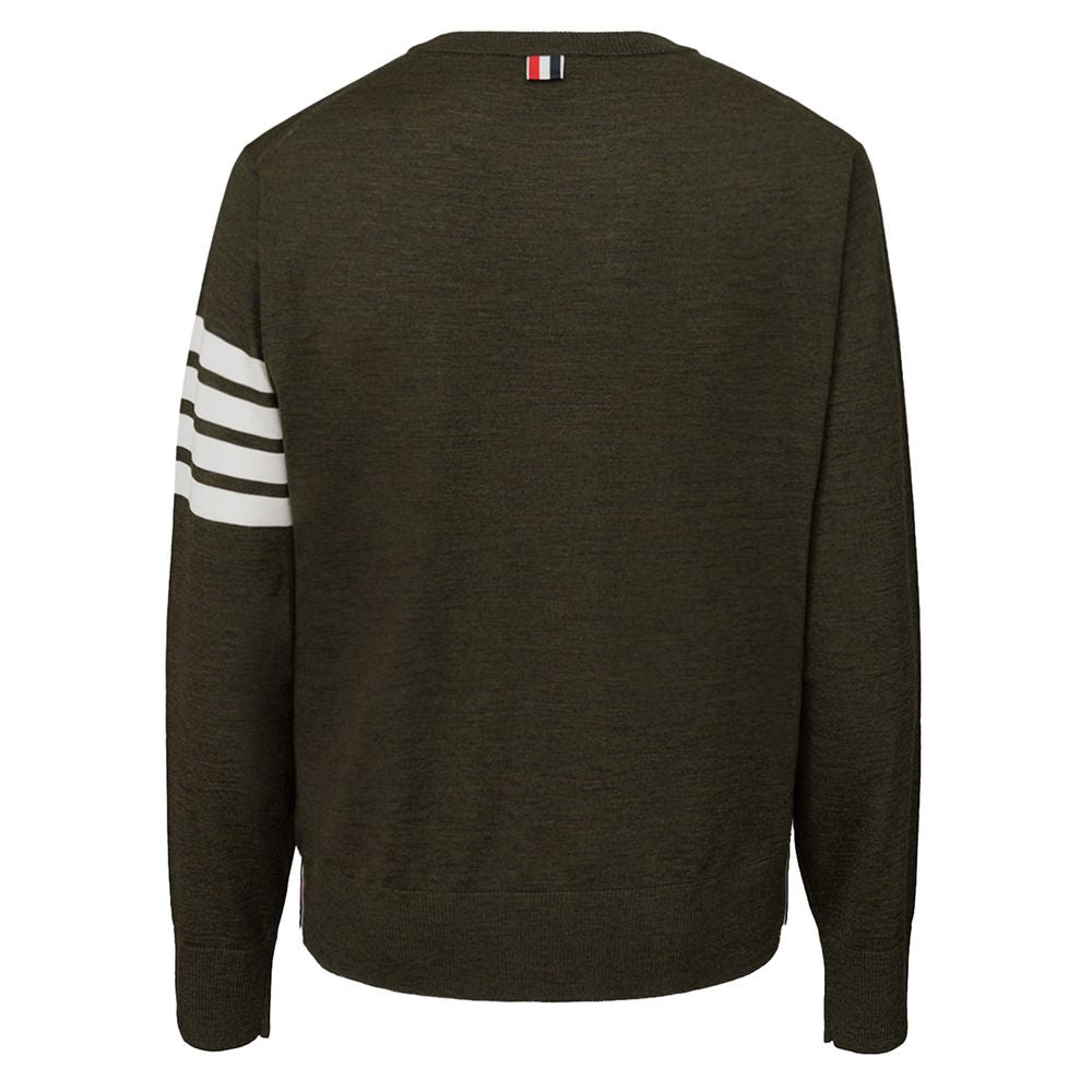 Pull Thom Browne maglione girocollo vert foncé