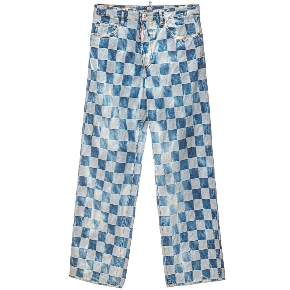 Jeans Dsquared2 Damier Wash bleus