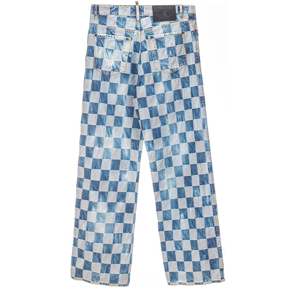 Jeans Dsquared2 Damier Wash bleus