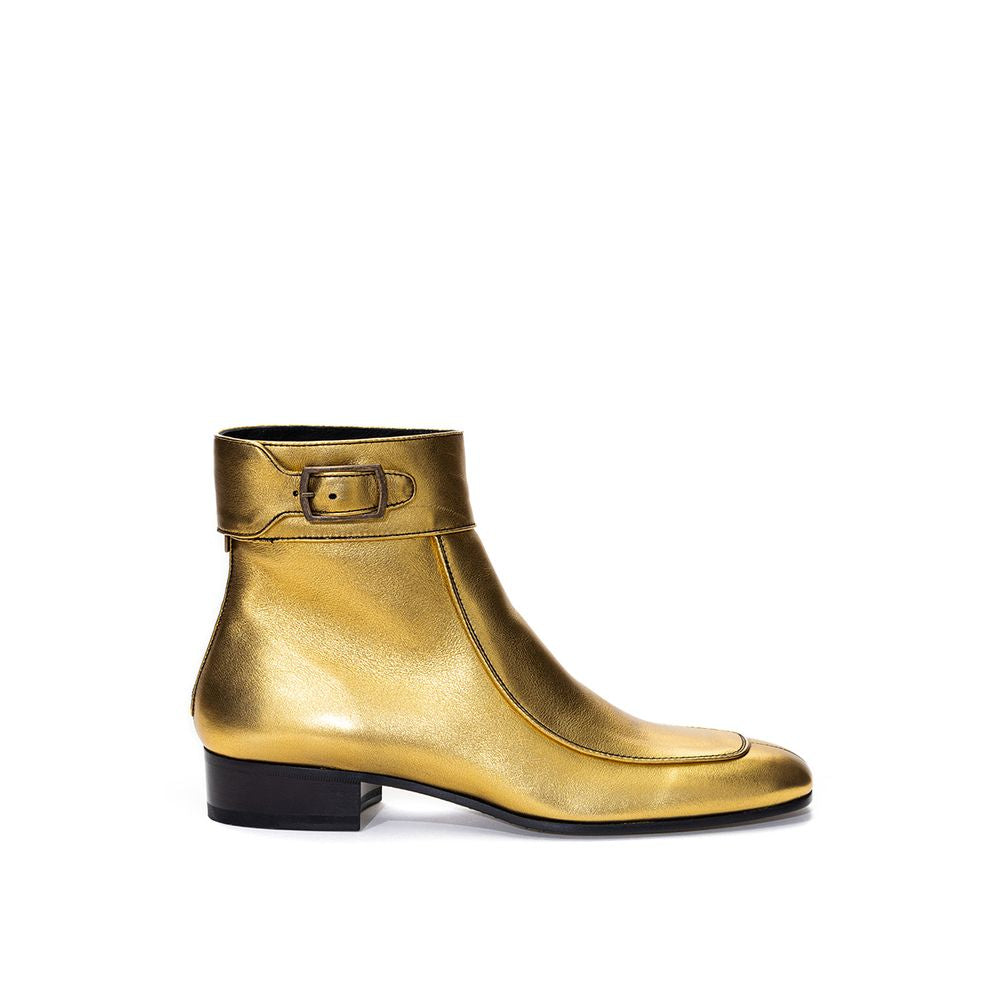 Bottines Saint Laurent Gold Leather dorées
