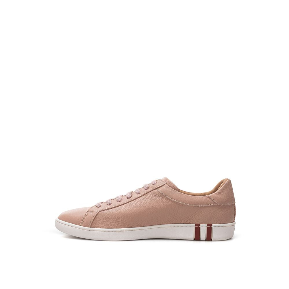 Baskets Bally grained cuir roses