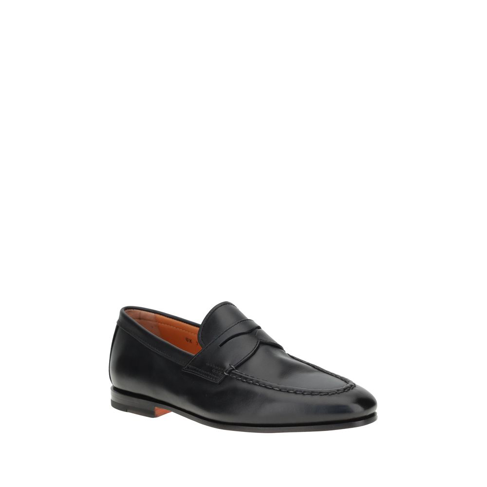 Loafers Santoni en cuir orange