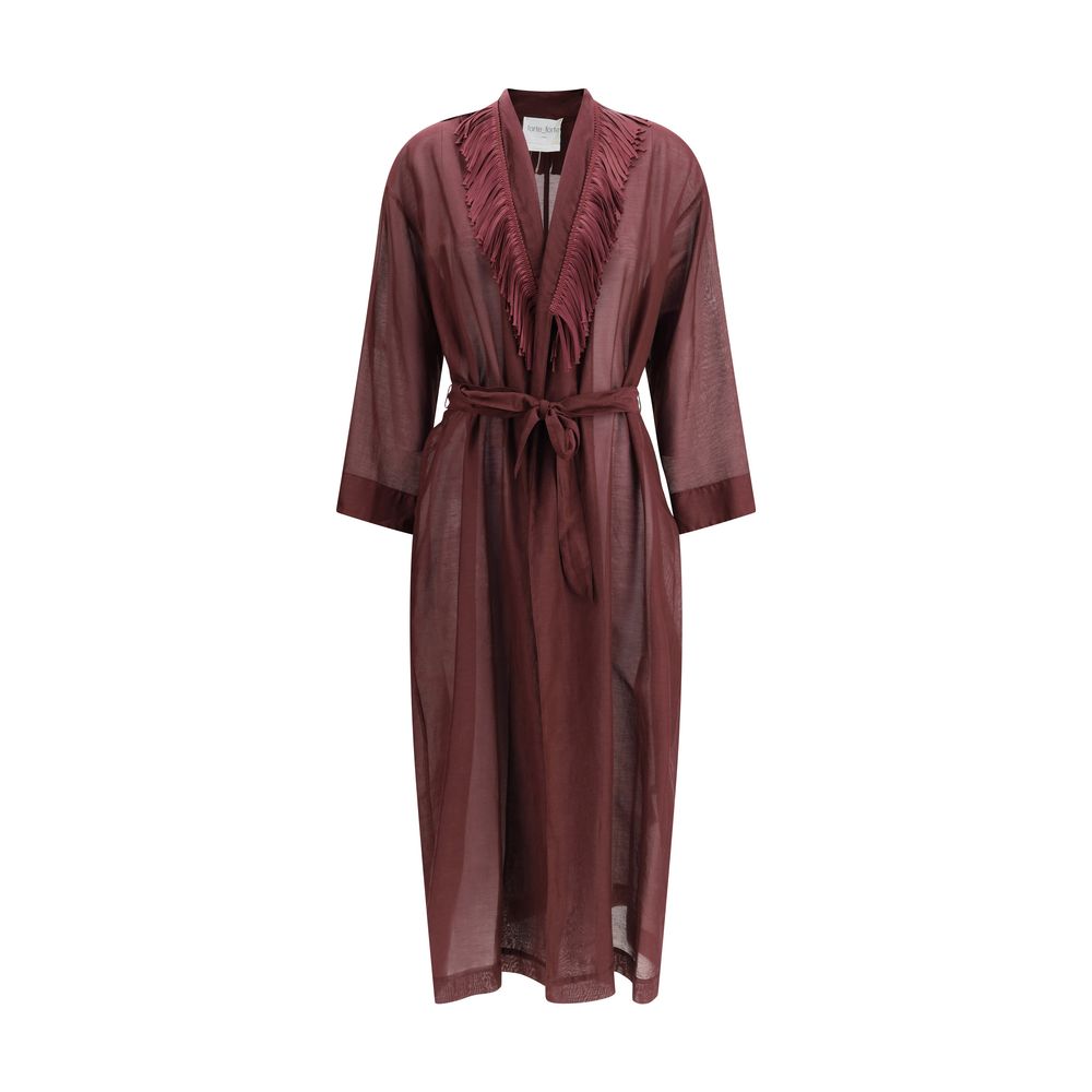 Robe forte_forte Fringed longue beige