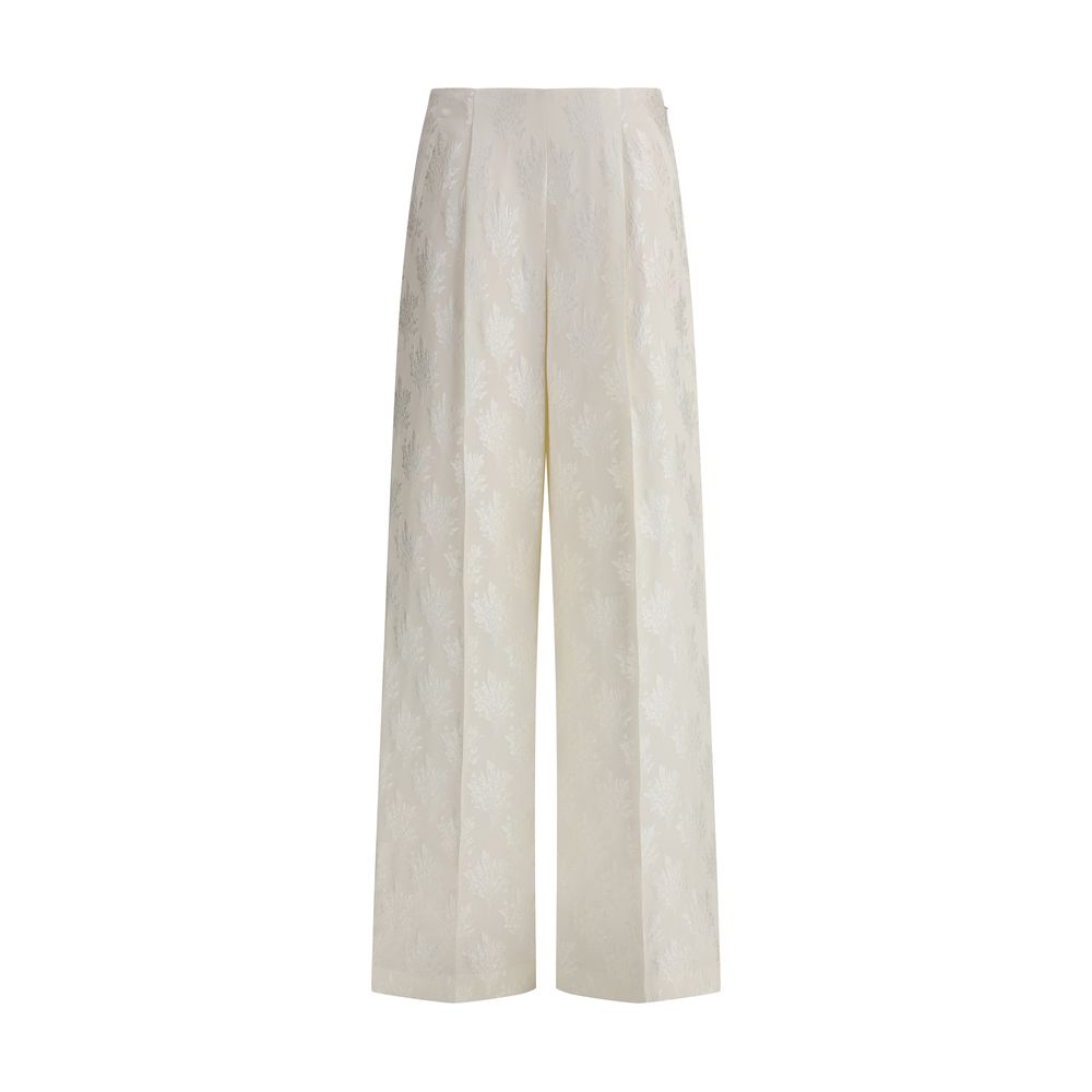 Pantalon Fendi Satin Bouquet blancs