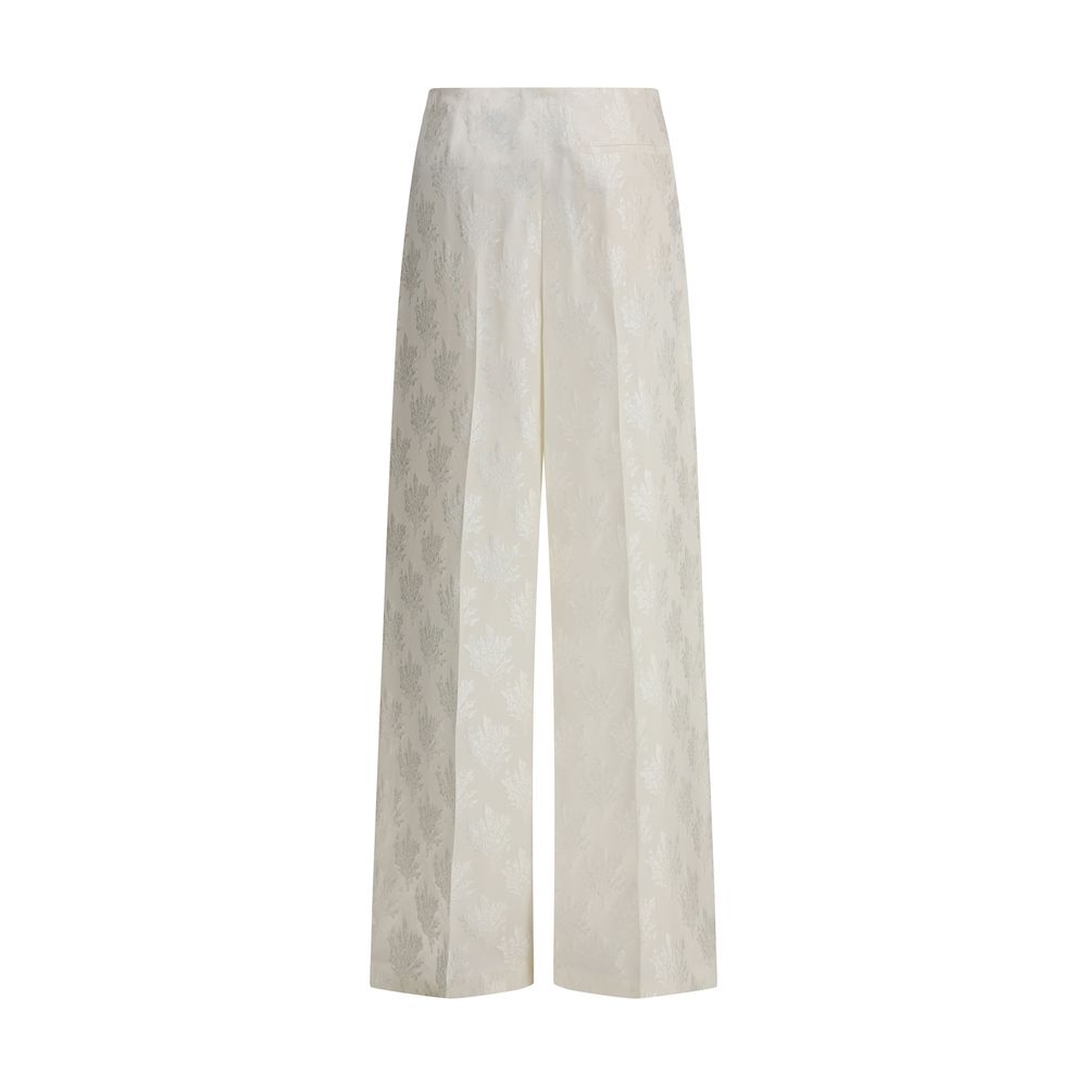 Pantalon Fendi Satin Bouquet blancs