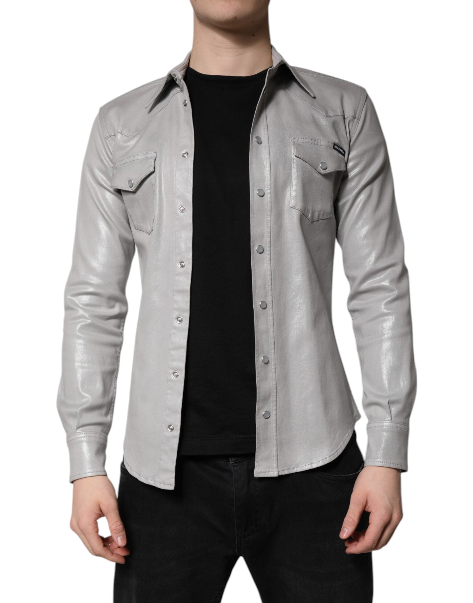 Chemise Dolce & Gabbana grise métallisée
