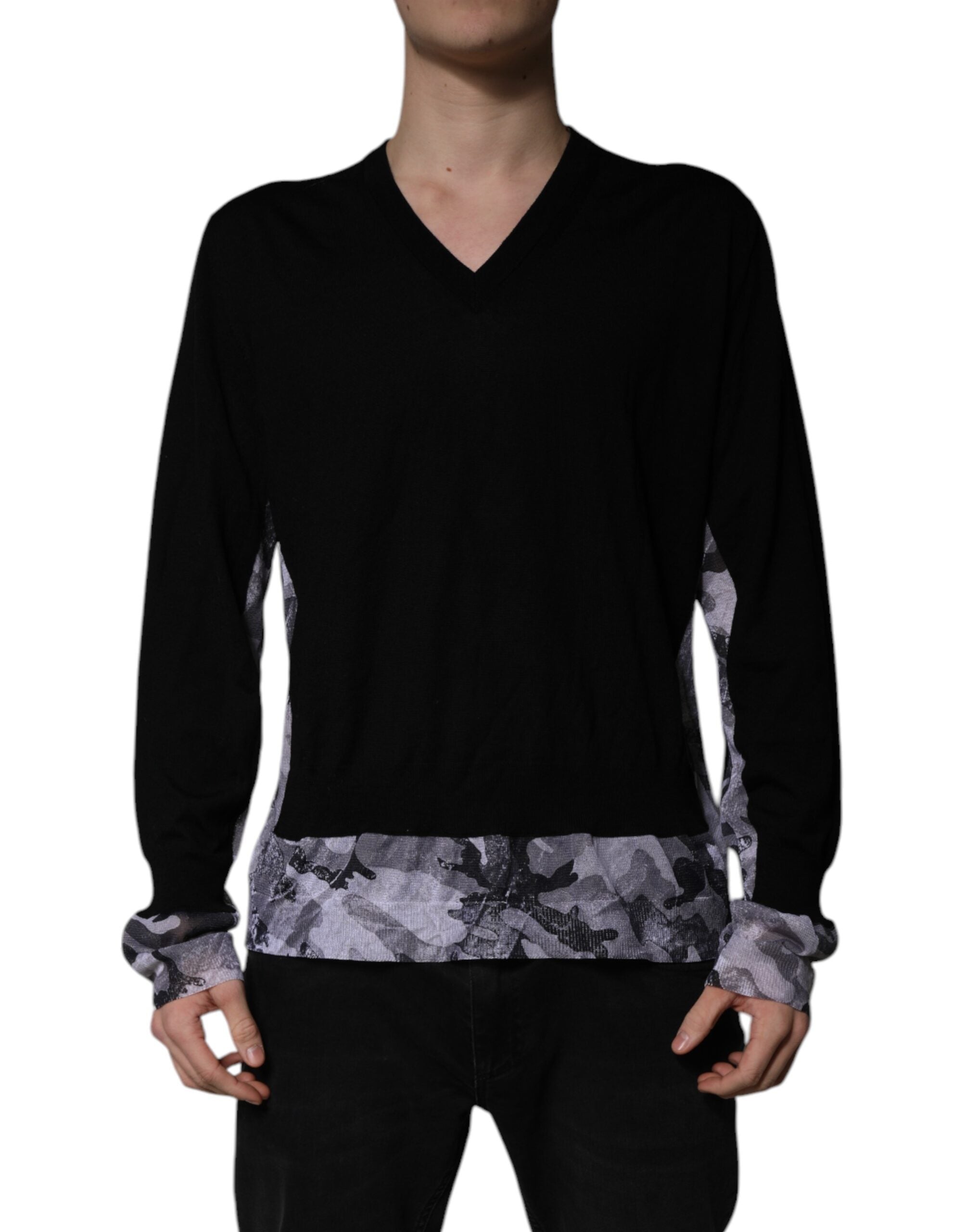 Pull DOLCE & GABBANA V-neck noir