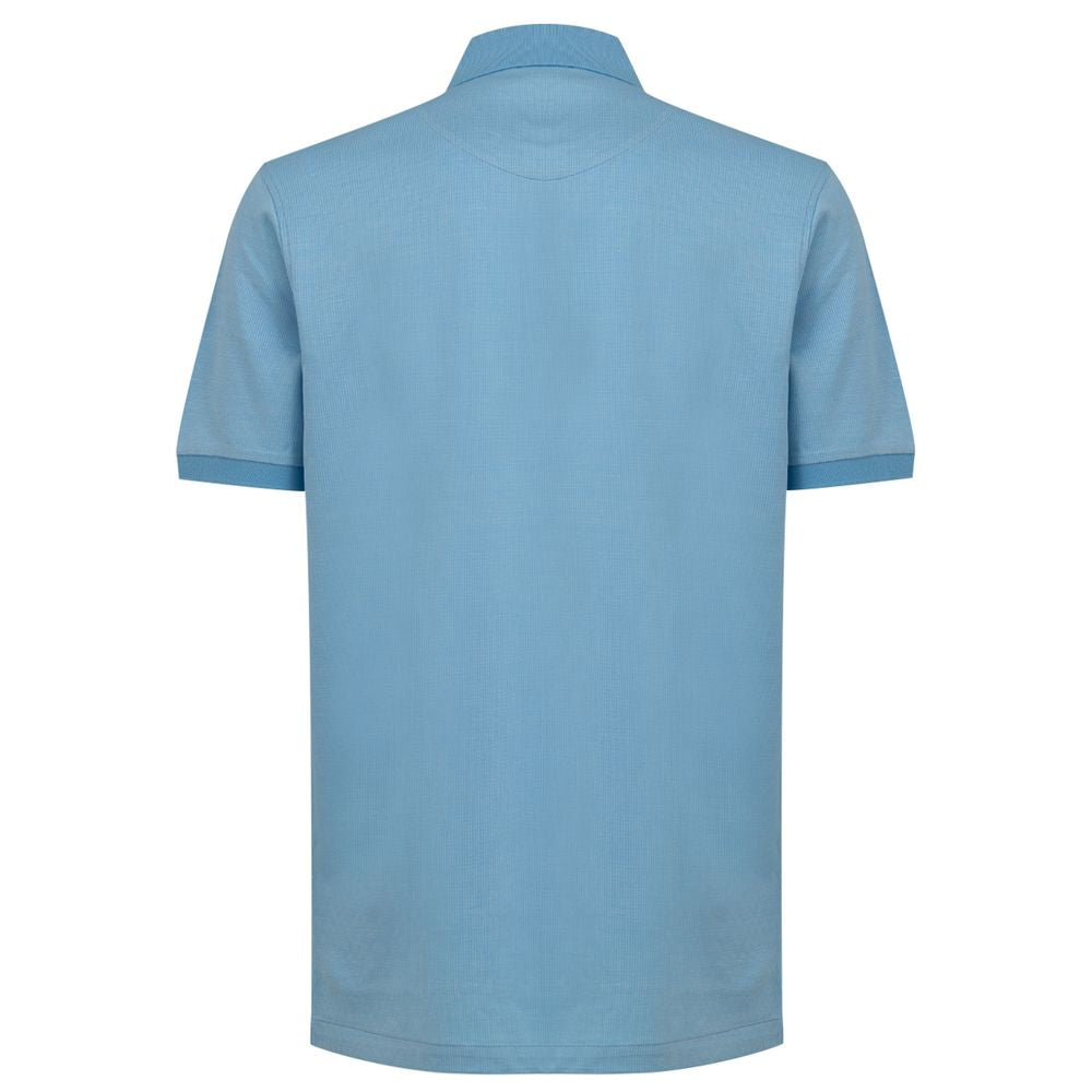 Polo Dunhill jacquard bleu ciel