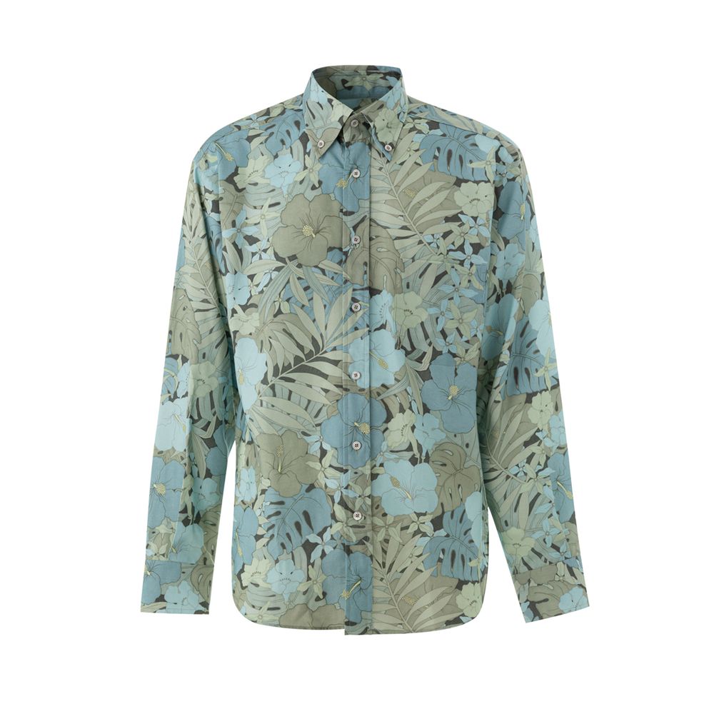 Chemise Tom Ford à fleurs bleu clair