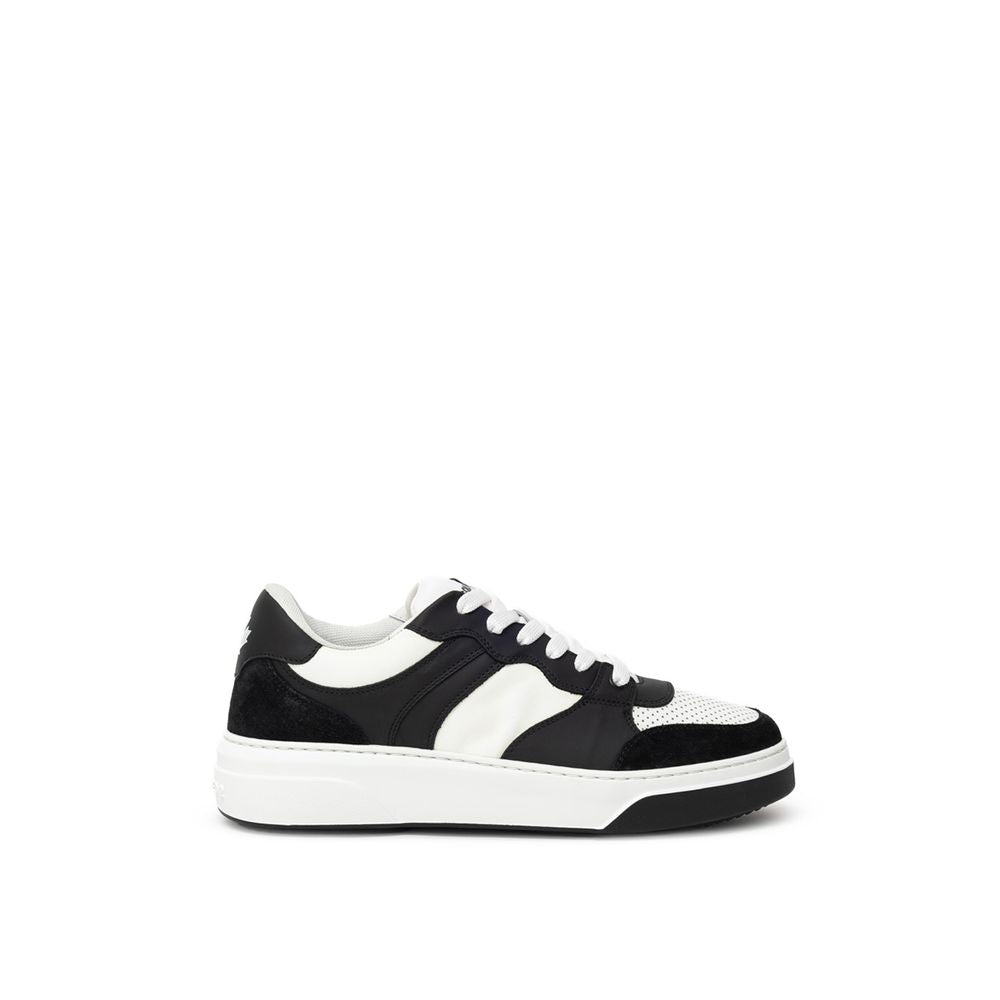 Baskets Dsquared2 Leather Bumper blanches et noires