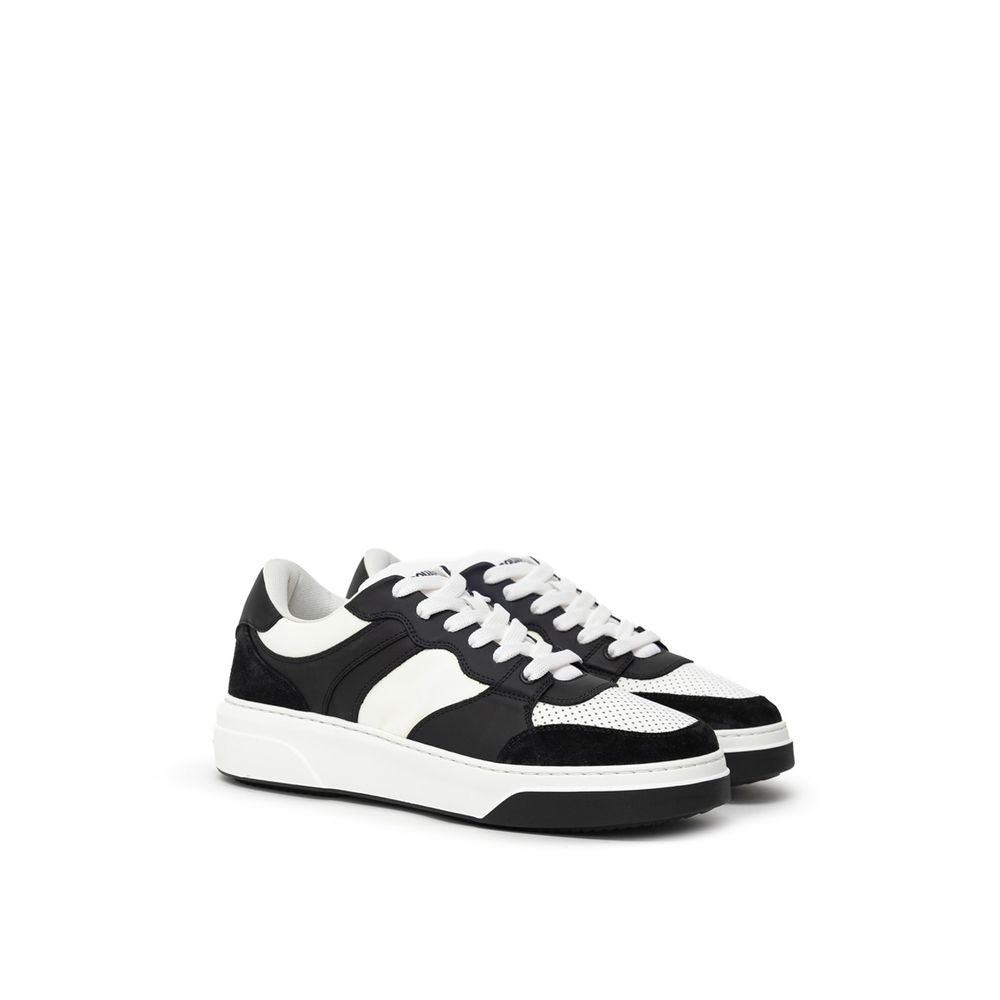 Baskets Dsquared2 Leather Bumper blanches et noires
