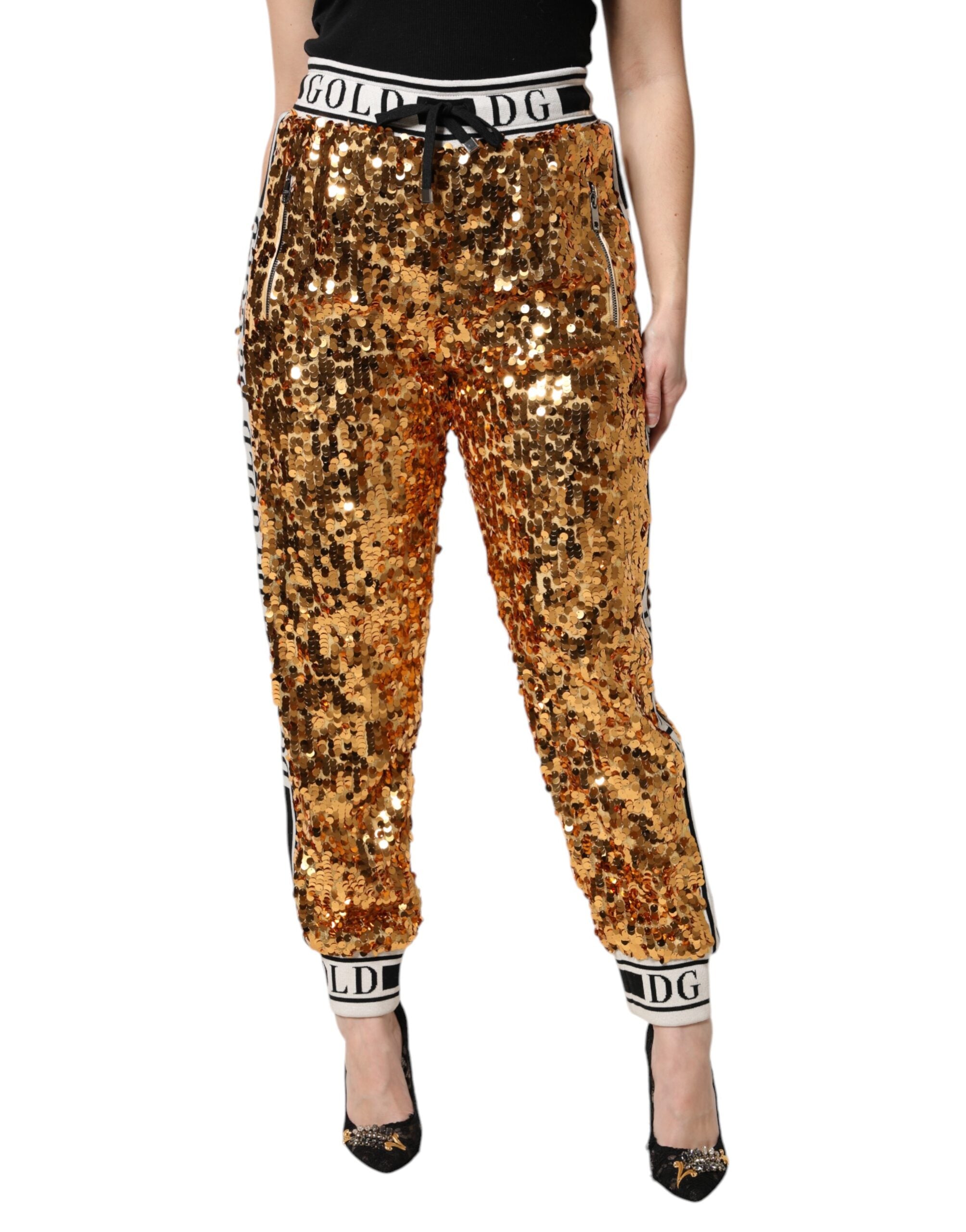 Pantalons Dolce & Gabbana Jogger dorés