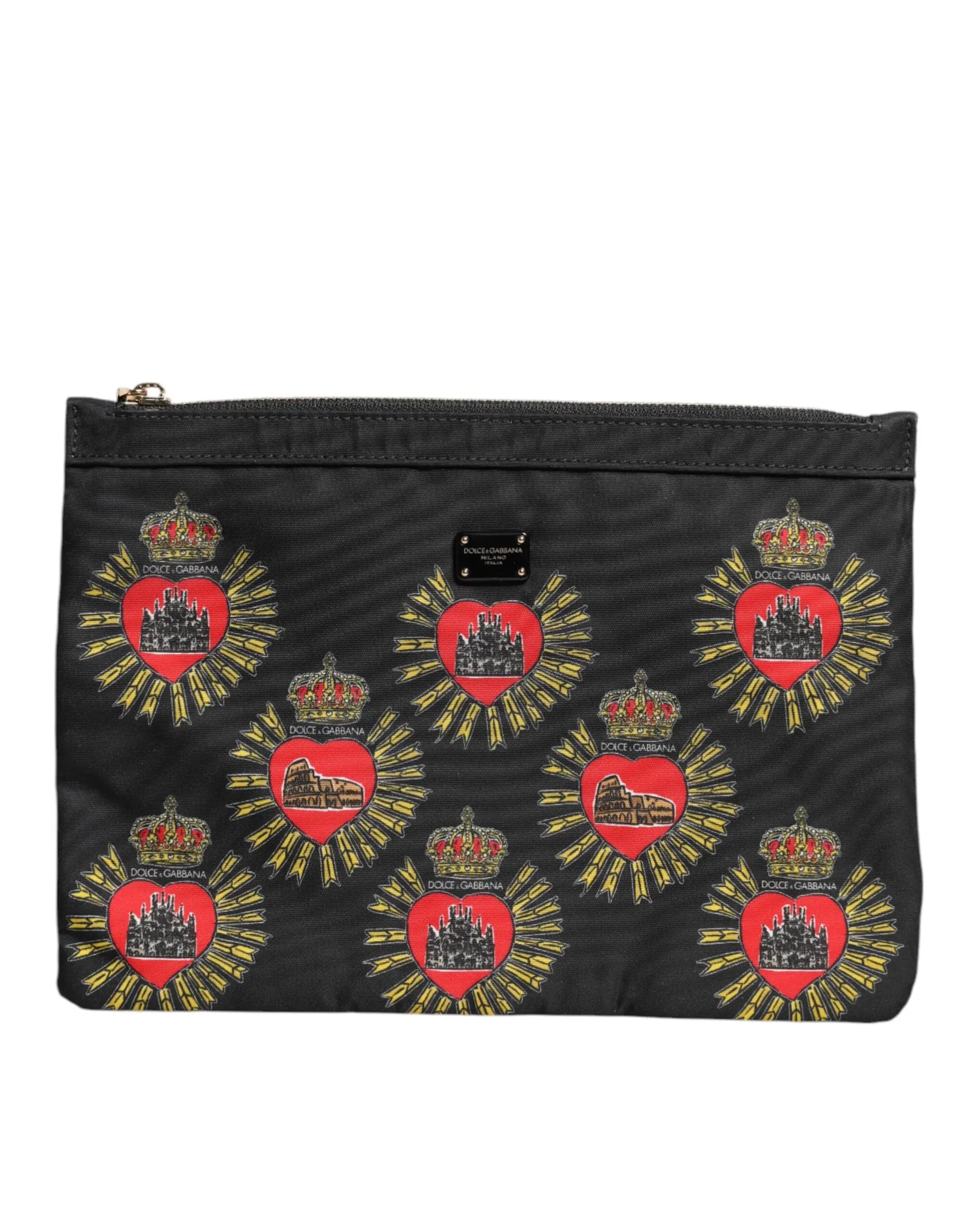 Pochette Dolce & Gabbana Sacred Heart noire rouge Dolce & Gabbana