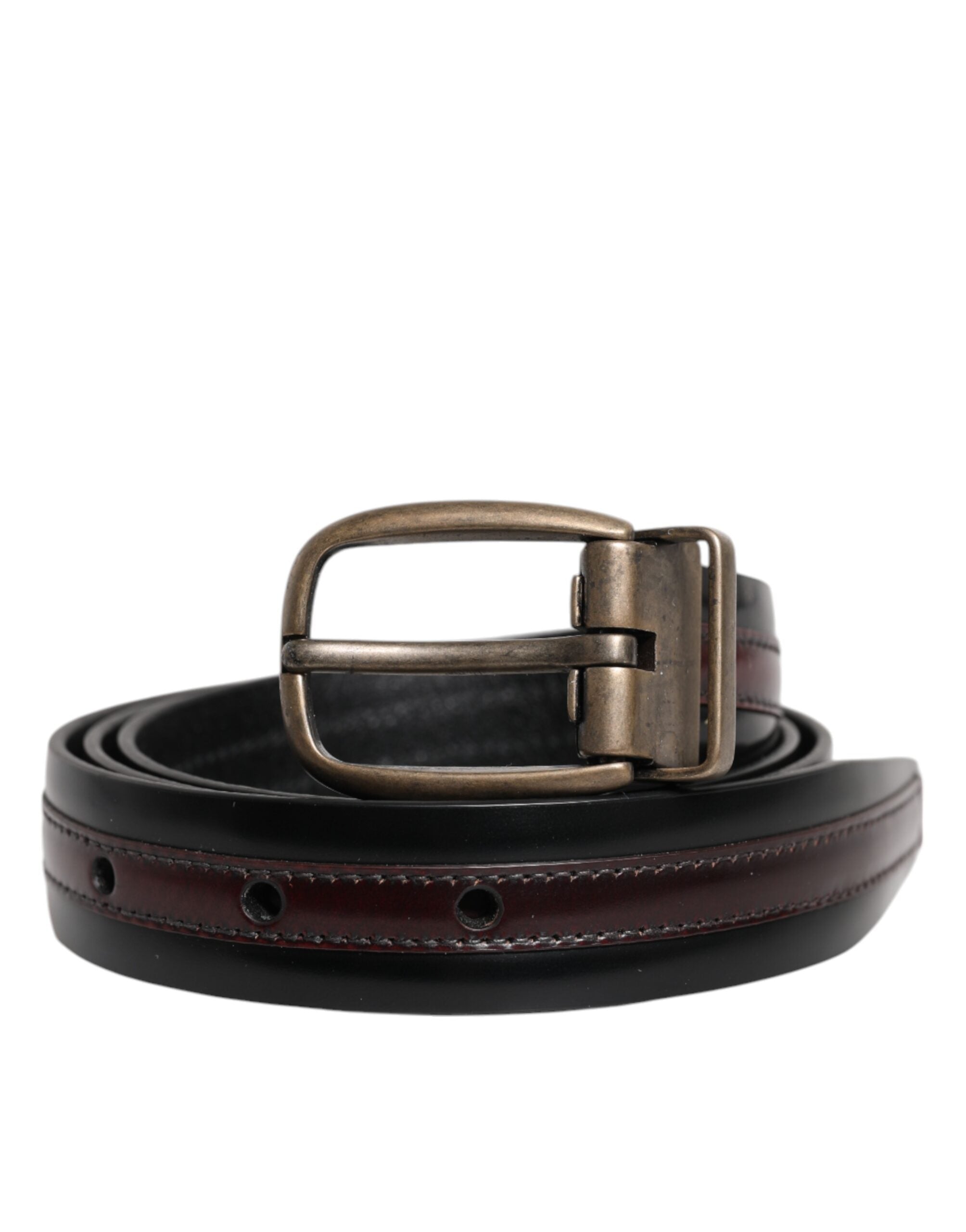 Ceinture Dolce & Gabbana noire bordeaux